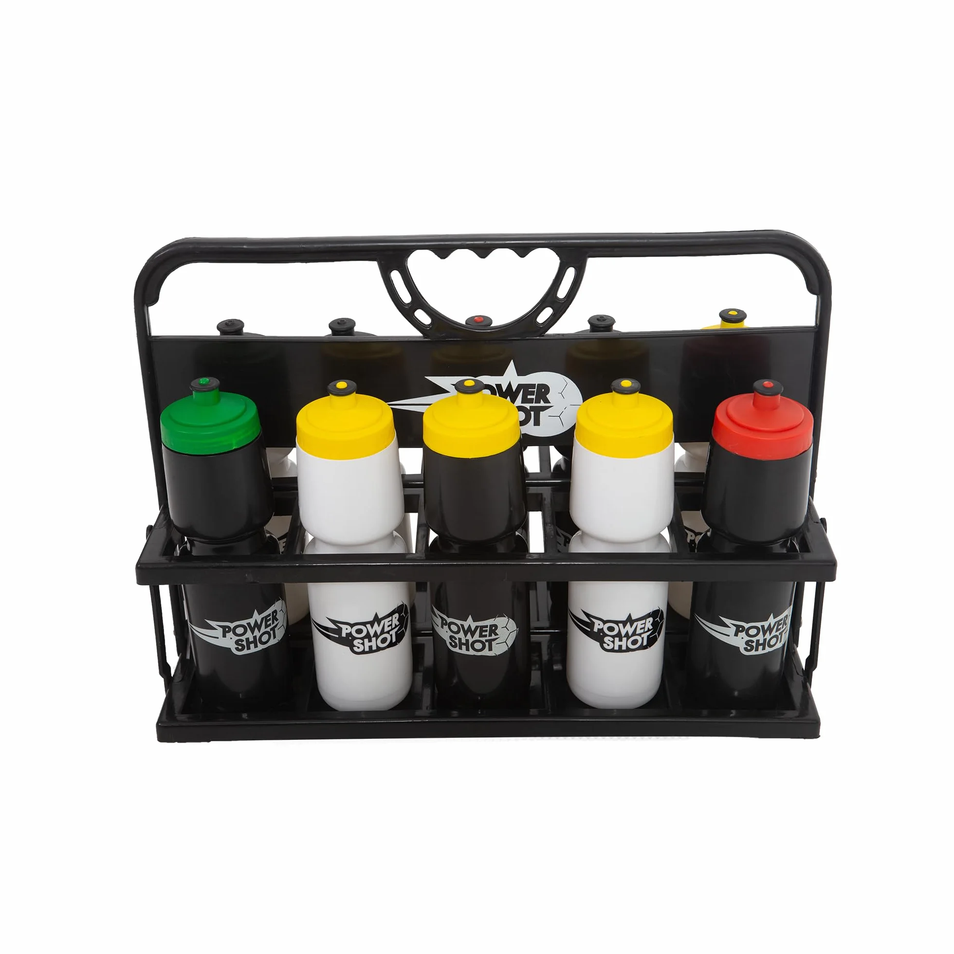 POWERSHOT Porte-bidons pliable en PVC noir pour 10 bidons - 40 x 20 x 35 cm