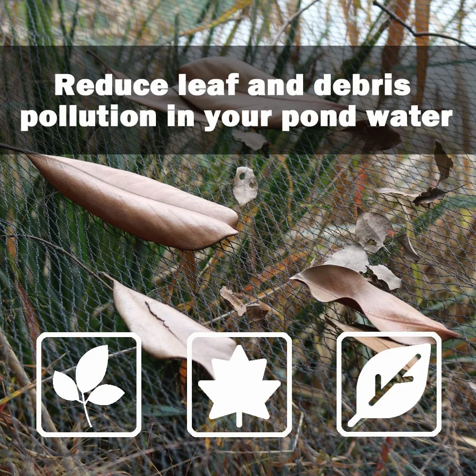 Filet pour Bassin 3x3m - Filet de Protection pour Étang, Anti Oiseaux avec Piquets