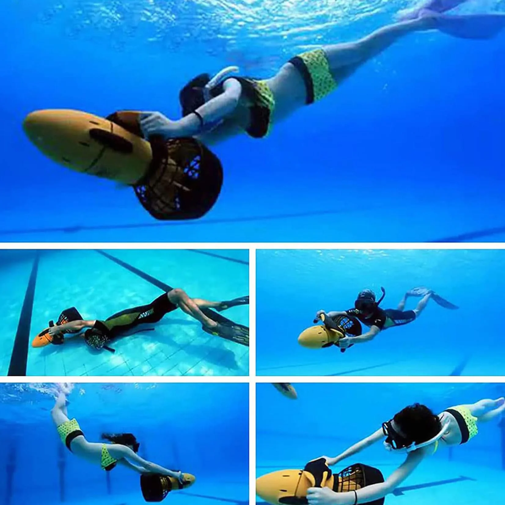 Scooter De Mer Sous-Marin 300 W/500 W, Boosters De Natation De Plongée Avec Batterie, Booster De Scooter Sous-Marin Pour Les Sports Nautiques, La Piscine, La Plongée, La Plongée En Apnée,500W