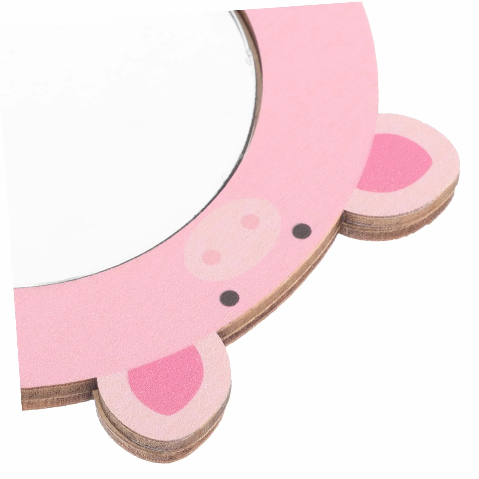 Miroir en Bois et Verre ERINGOGO pour Enfant, Jouet Éducatif Sécurisé, Petit Miroir à Main Rose