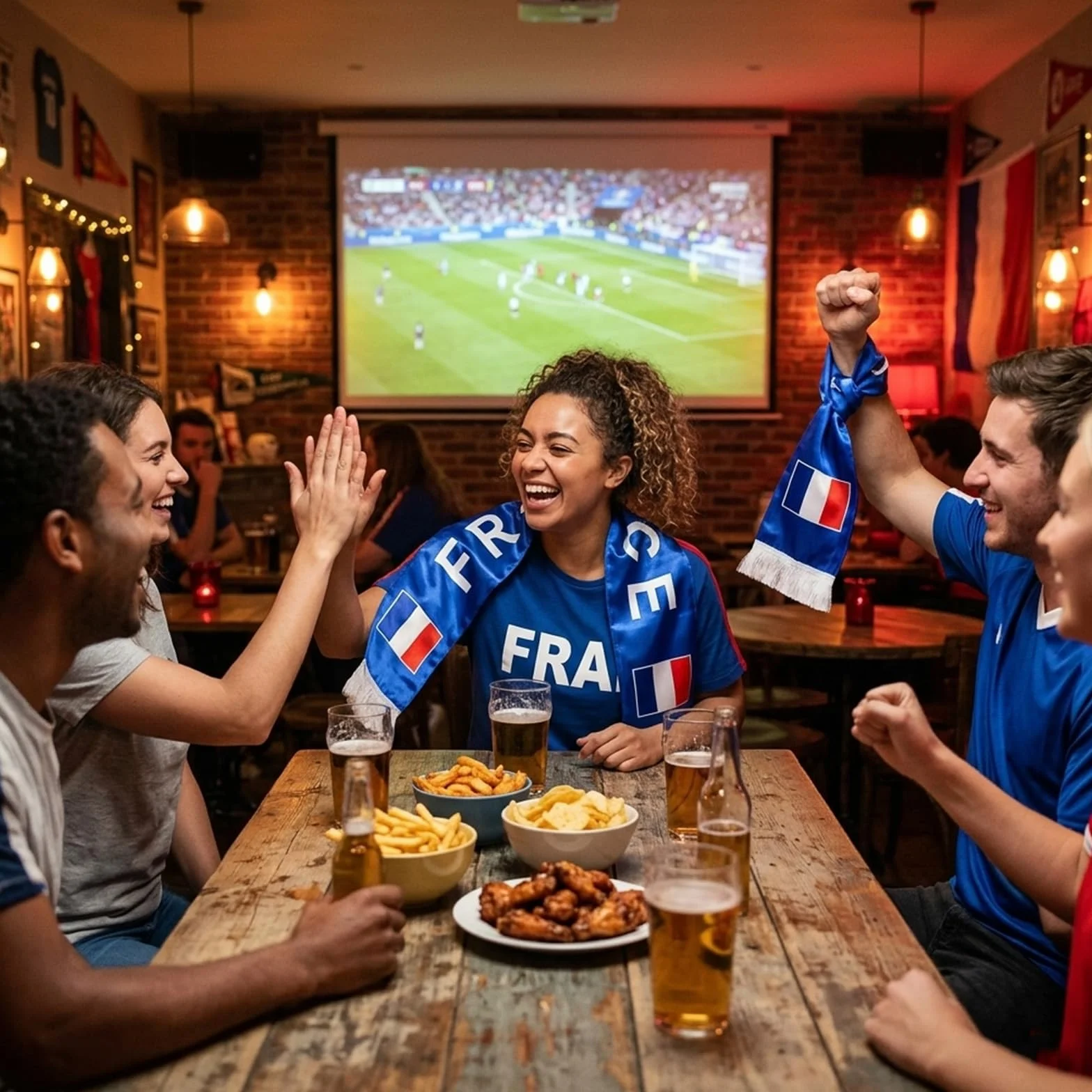 Écharpe de Supporter France, Lot de 2 Écharpes de Football Tricolores Bleu Blanc Rouge, Polyester 100%, Imprimées des Deux Côtés pour Coupe du Monde 2026, Stade et Fan Party