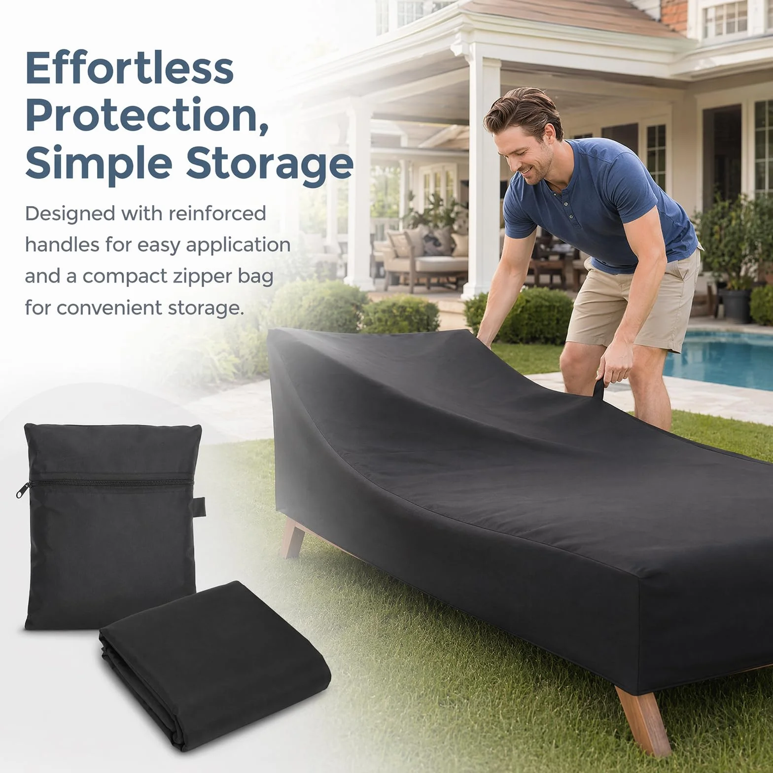 Housse Transat Imperméable Oxford 210D Protection UV 200x70x75 cm