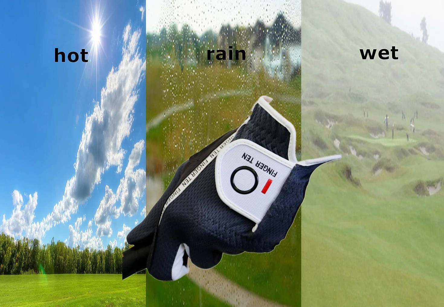 FINGER TEN Gants de Golf Homme Paire Chaud Durable Taille S M L XL