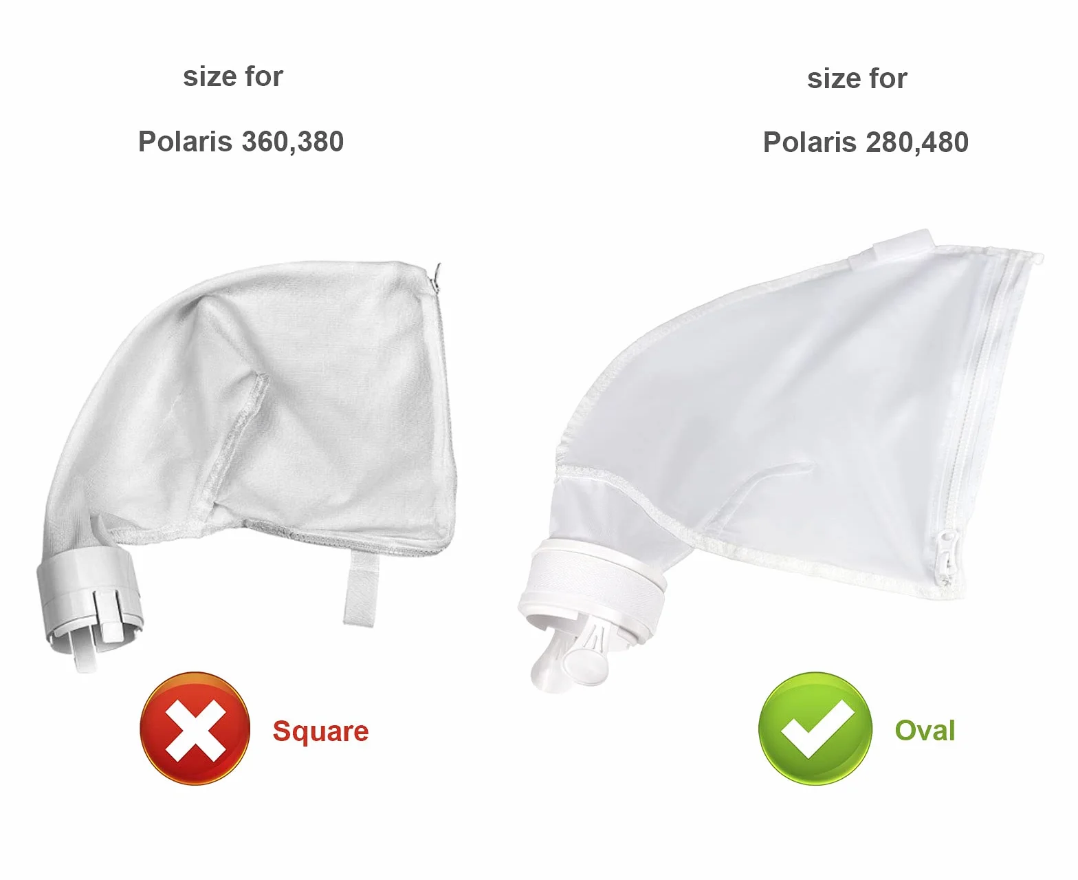 Polaris 280 480 Sac de Nettoyeur de Piscine de Remplacement en Nylon 2 Pièces