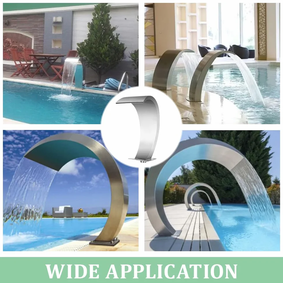 Cascade Fontaine de Piscine Hors Sol Acier Inoxydable 20x40cm