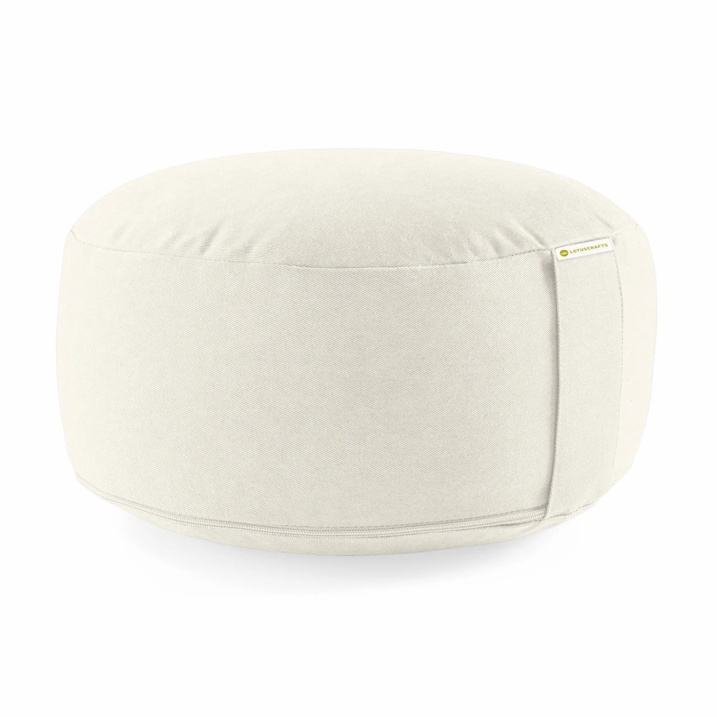 LOTUSCRAFTS Coussin de méditation, hauteur d'assise 15 cm, modèle Lotus rond, coussin de yoga, yoga bolster, housse en coton lavable, rembourrage d'épeautre, Certifié GOTS