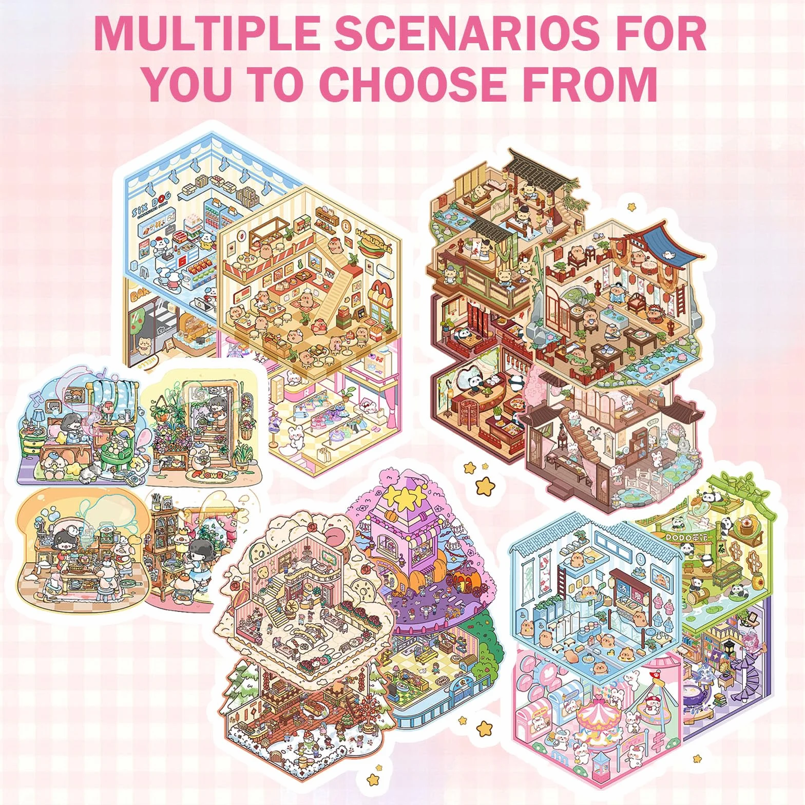 40 Pièces Autocollants Scène 3D DIY Maison pour Adultes Enfants Adolescent Soulager Stress