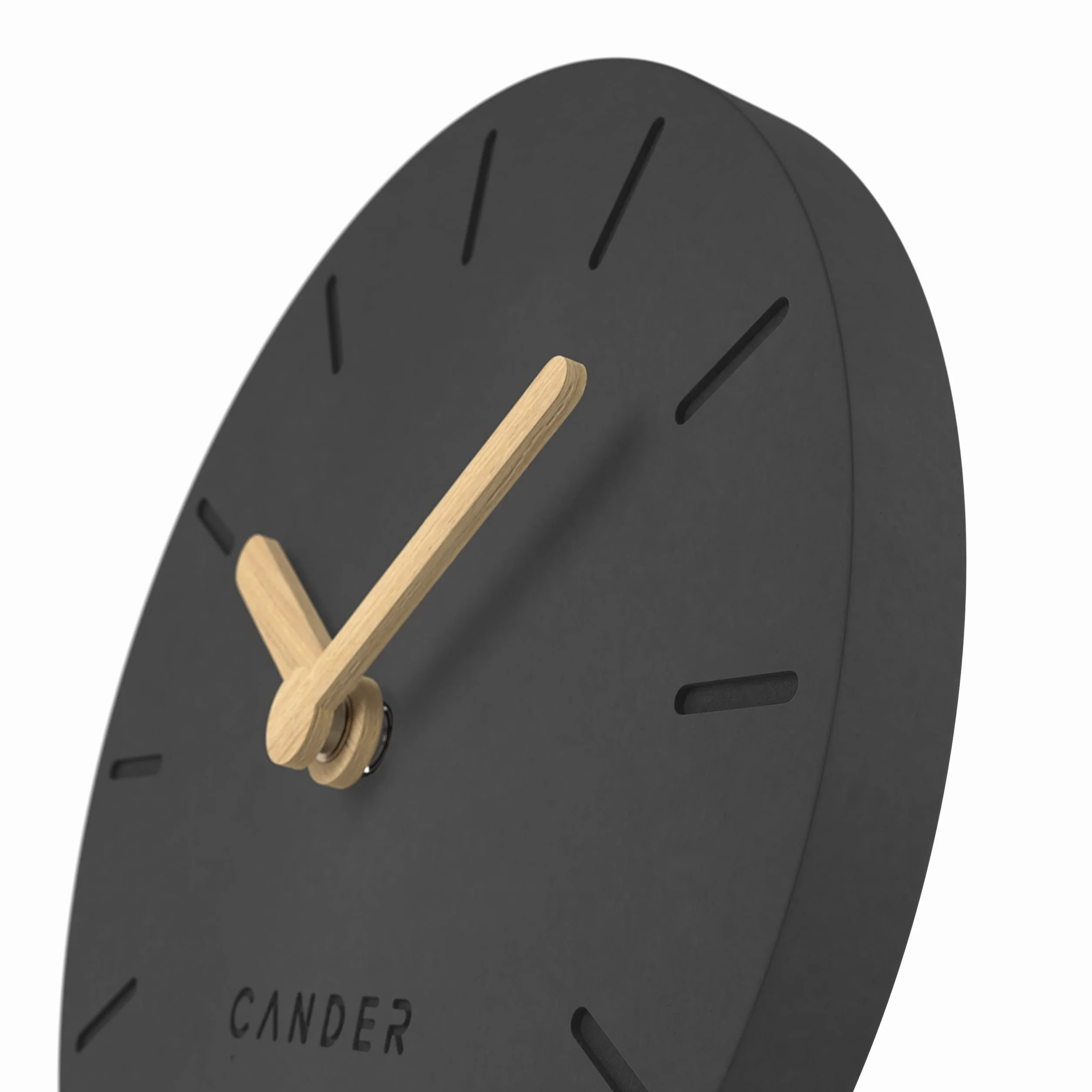 Cander Berlin Horloge de Table silencieuse 12 cm analogique à Piles Vintage Moderne MDF Gris