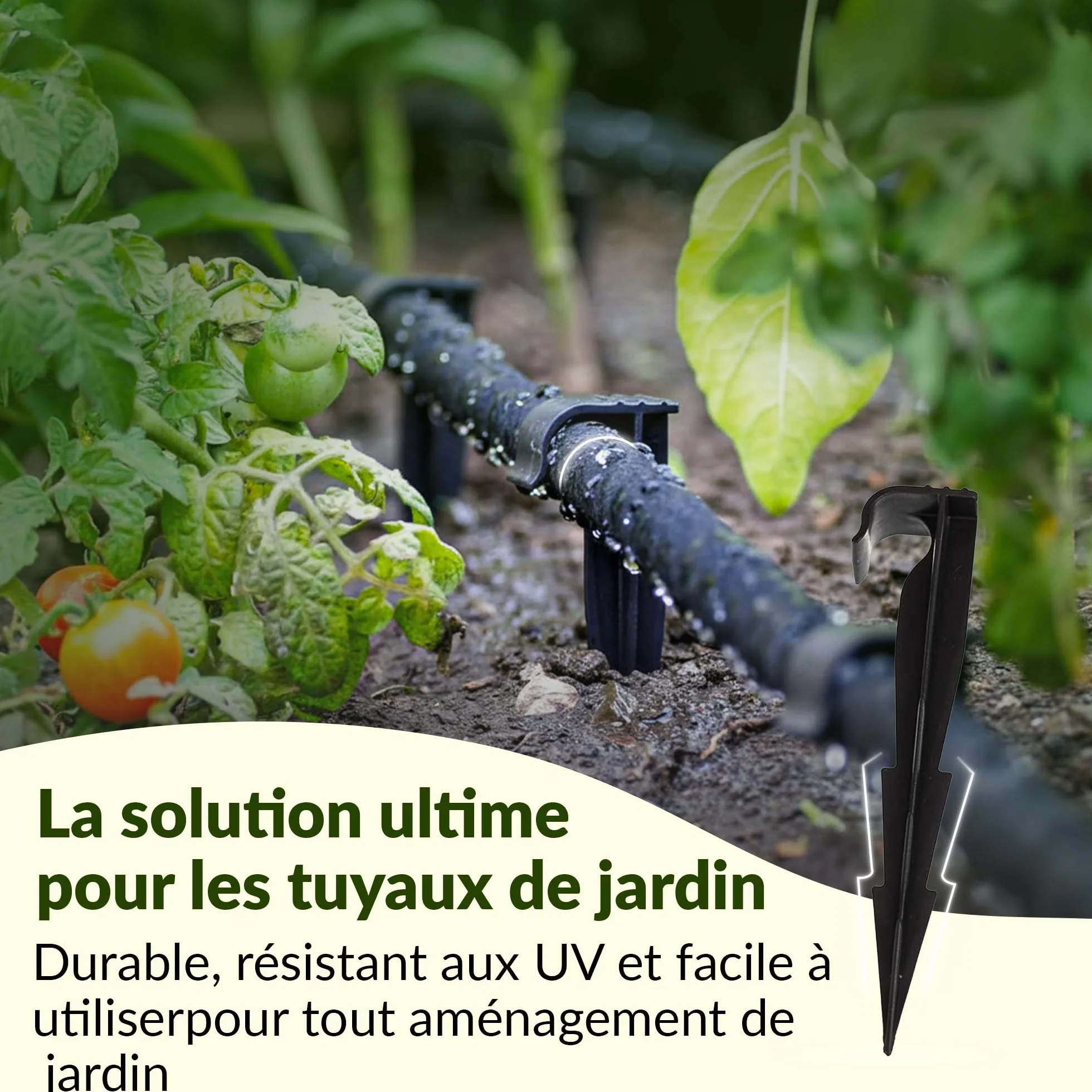 GARDENIX Lot de 100 AquaPEG piquets de Fixation pour Ligne d'égouttement