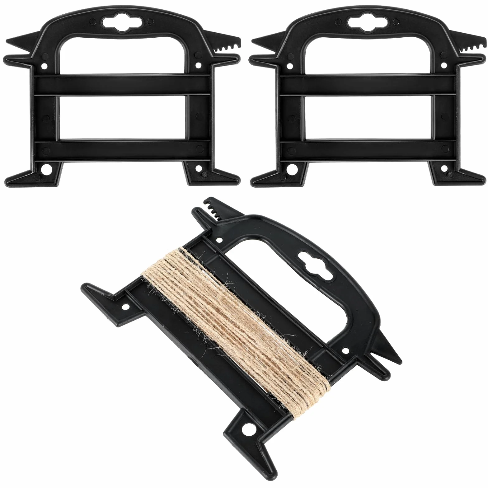 Lot de 2 enrouleur de corde en plastique noir - Pour corde de parachute