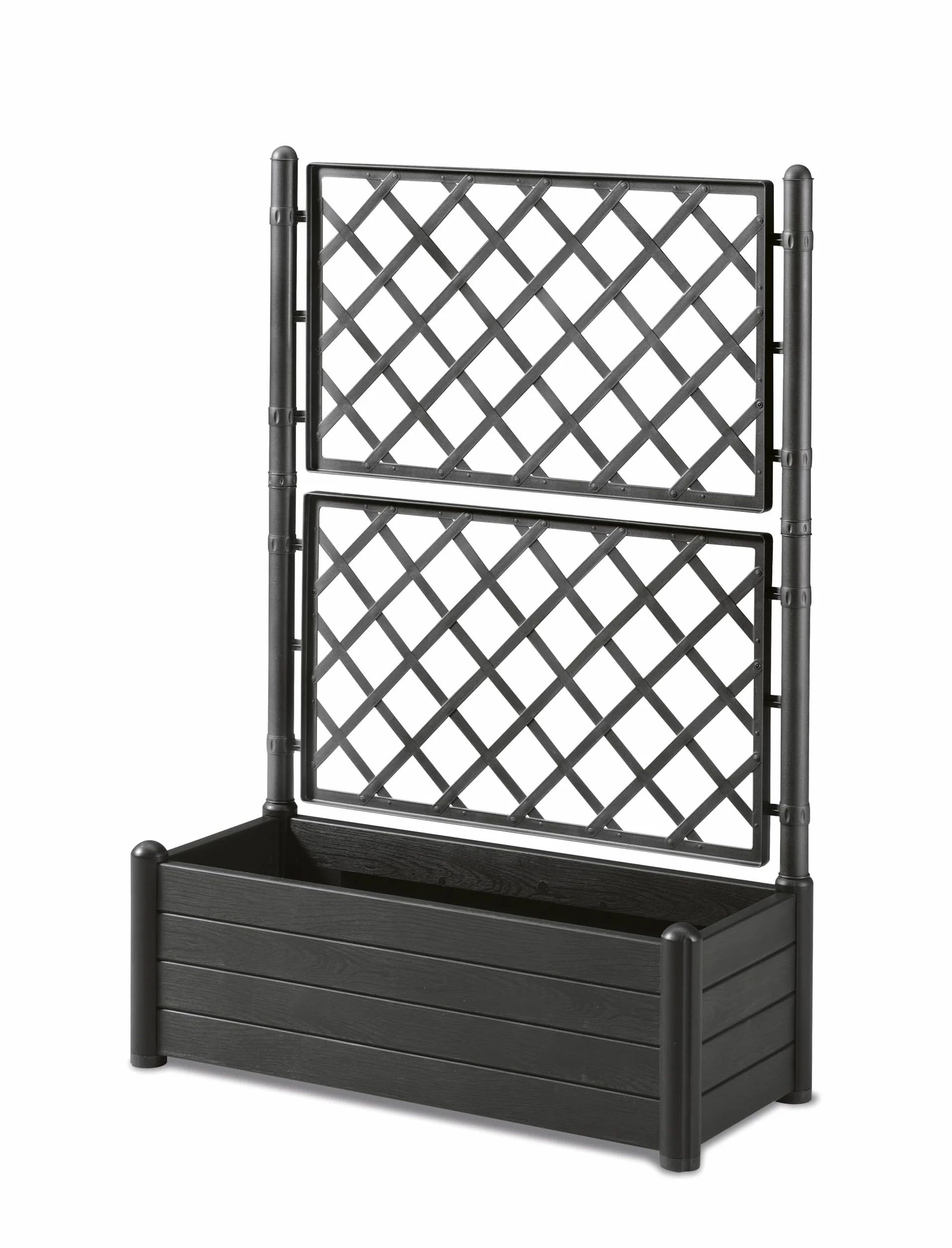Stefanplast Bac Italie avec espalier plastique rectangulaire 100 x 43 x H. 142 cm anthracite