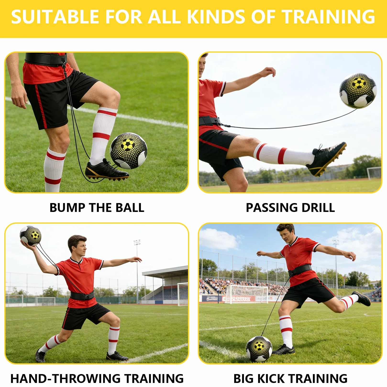 Kit Entraînement Football Plot Ceinture 12 Cônes Sac Rangement