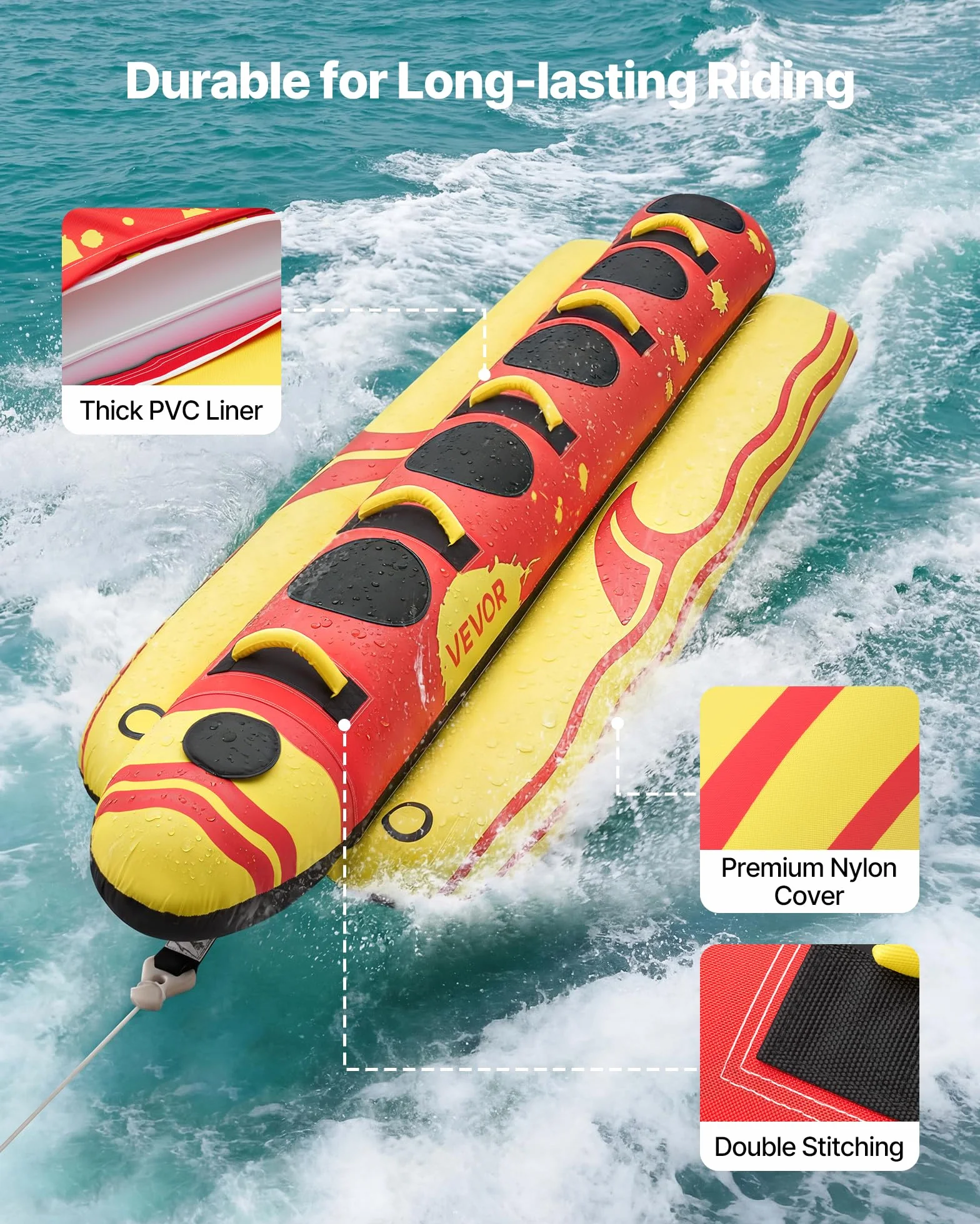 VEVOR Bouée Tractée Gonflable pour Bateau, Bouée Tractable