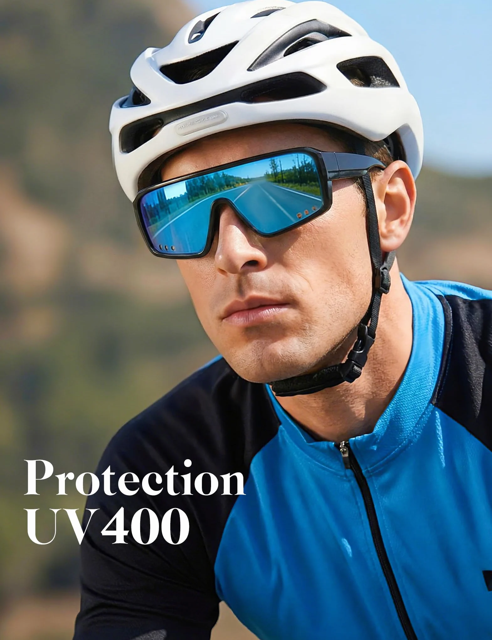 MELLIEX Lunettes de Soleil Polarisées Sport, Lunettes de Cyclisme Ultra-Légères TR90 Protection UV400, Surlunette de Soleil Homme Femme pour Vélo VTT Pêche Course et Sports de Plein Air