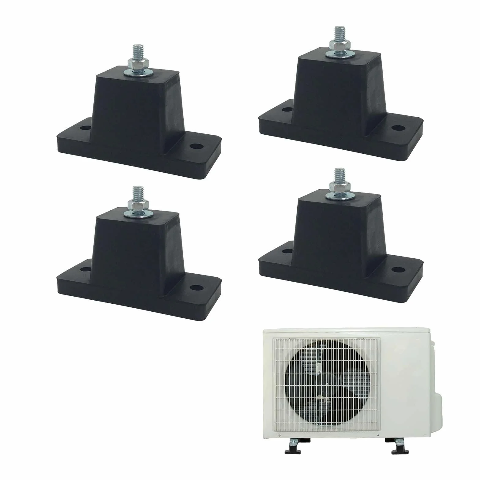 Amortisseurs antivibratoires en Caoutchouc pour Climatisation, Hauteur 4 cm, Ensemble de 4, Noir