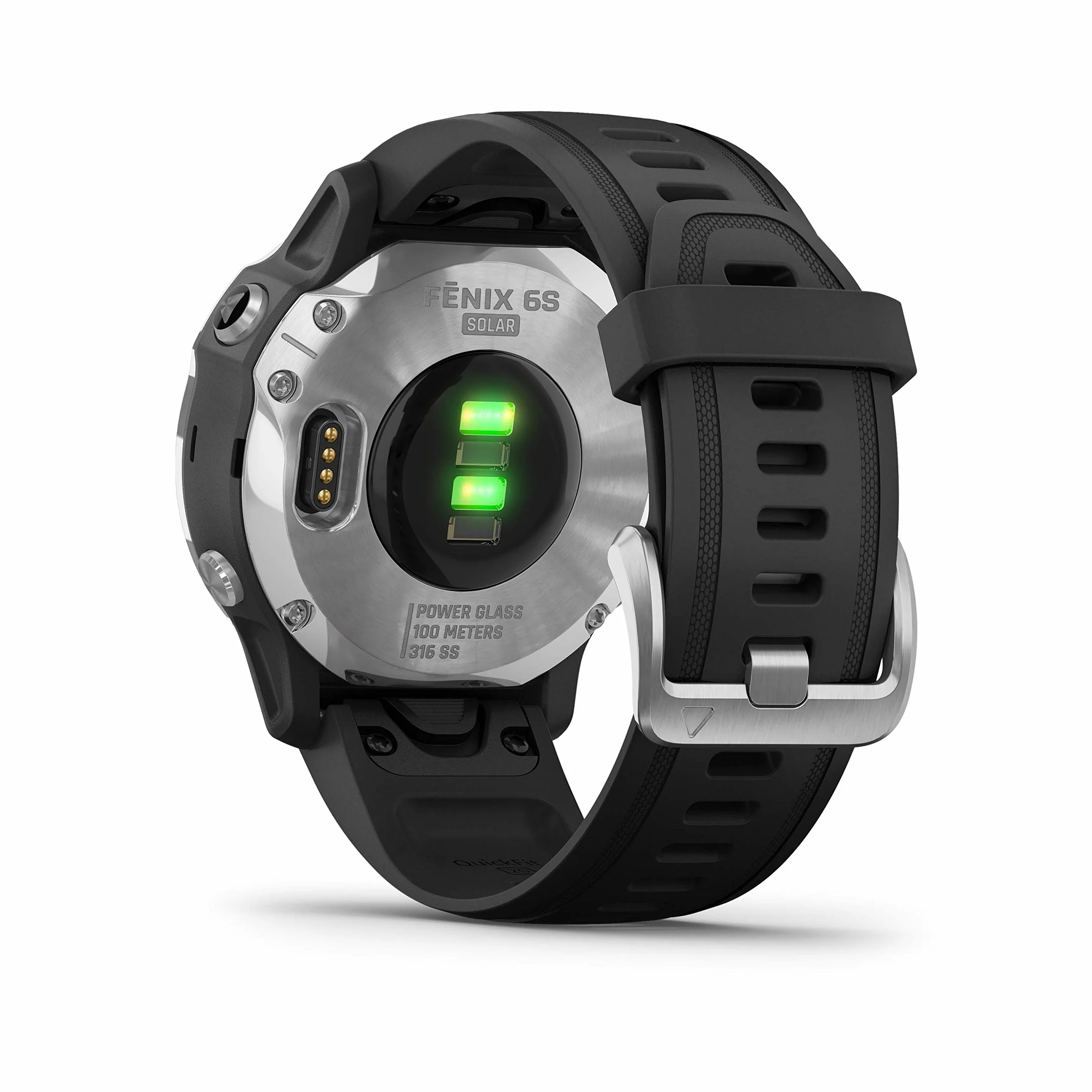 Garmin Fēnix 6S Solar Montre GPS multisports à énergie solaire argent bracelet noir