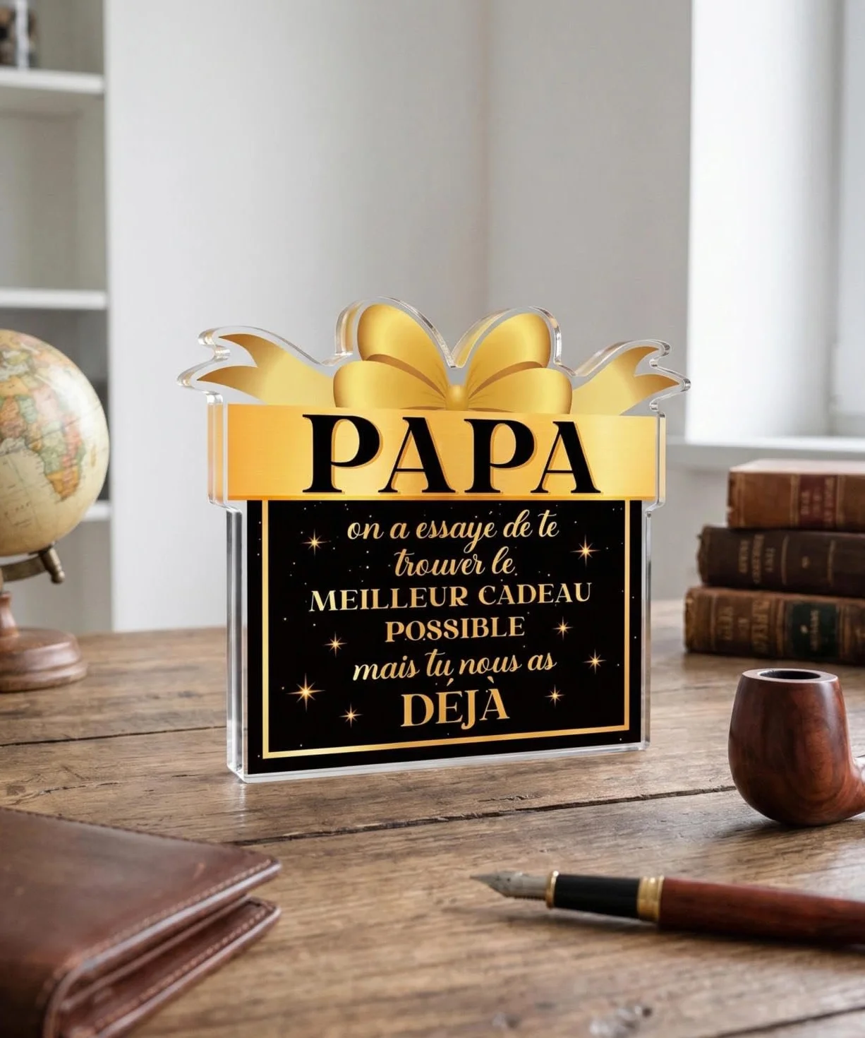 Plaque Acrylique Citation Décoration Bureau Cadeau Fête des Pères