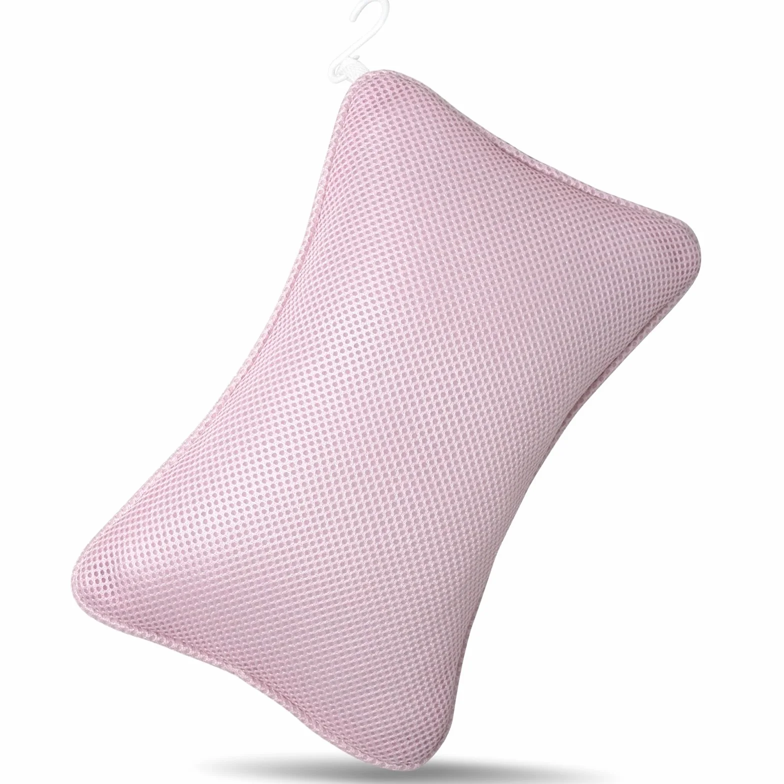 Oreiller de Bain Antidérapant avec Ventouse Ergonomique pour Nuque Rose