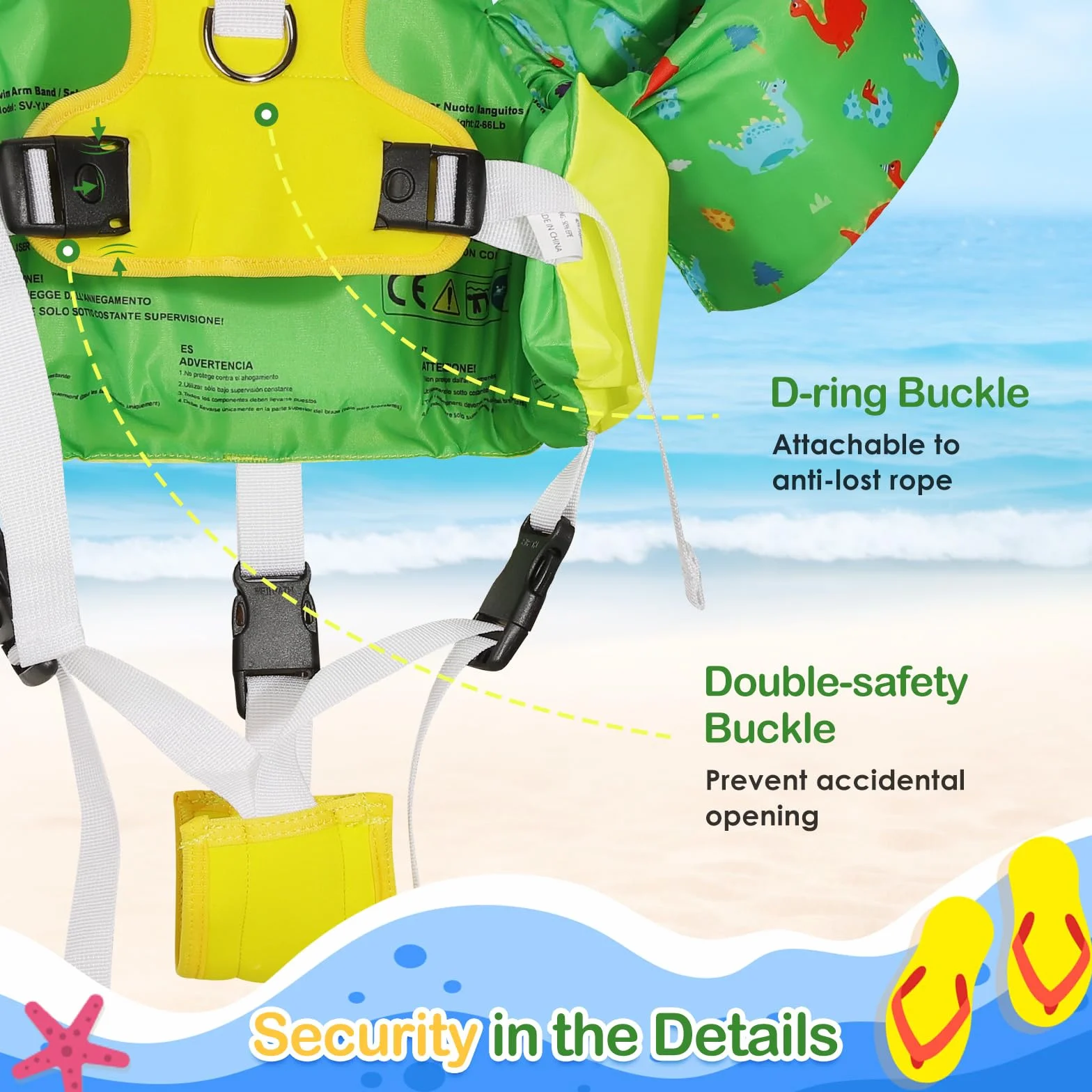 MoKo Gilet de Bain Enfant avec Boucle en D et Sifflet d'urgence, Équipement de Natation Filles Garçons