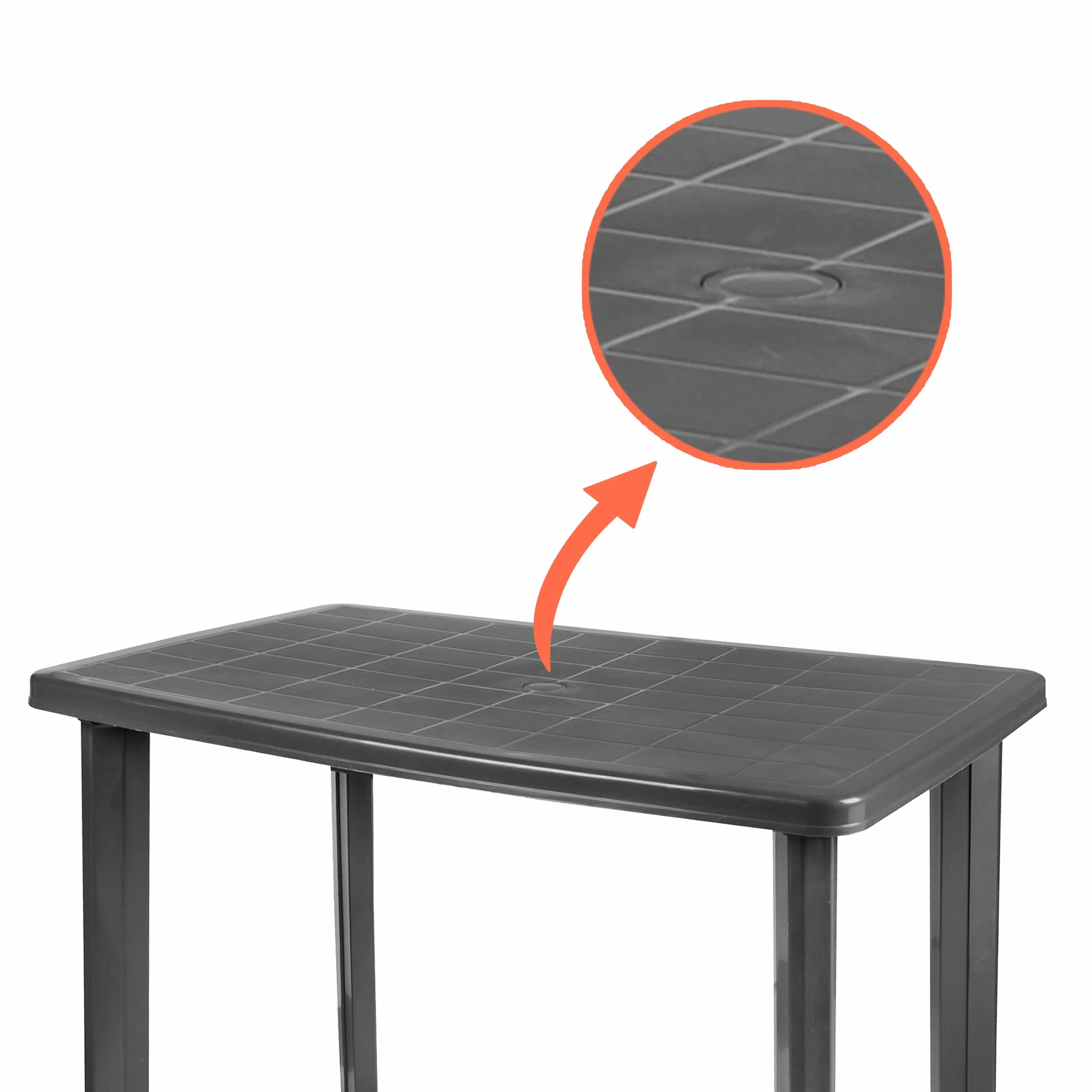 Spetebo Table de Jardin Plastique 100 x 72 cm Anthracite Camping Rectangulaire