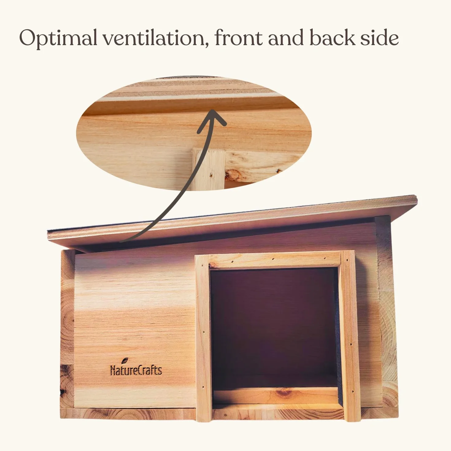 NatureCrafts Maison pour hérisson en bois étanche double ventilation Labyrinthe réglable tunnel accessible 1,5 cm épaisseur