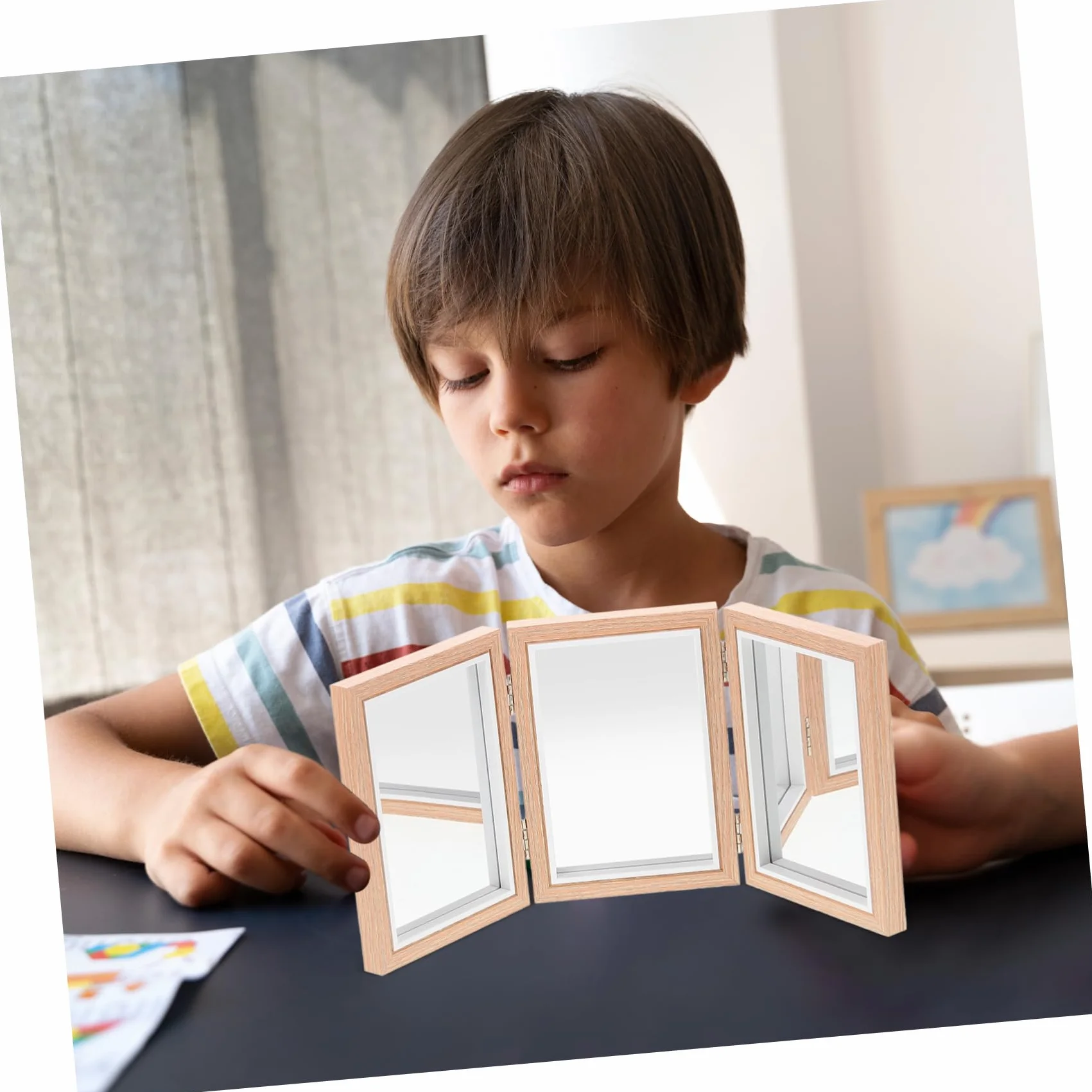 Beaupretty Miroir Montessori Pliable Jouet Éducatif Coordination Activités Sensorielles 1 Pièce