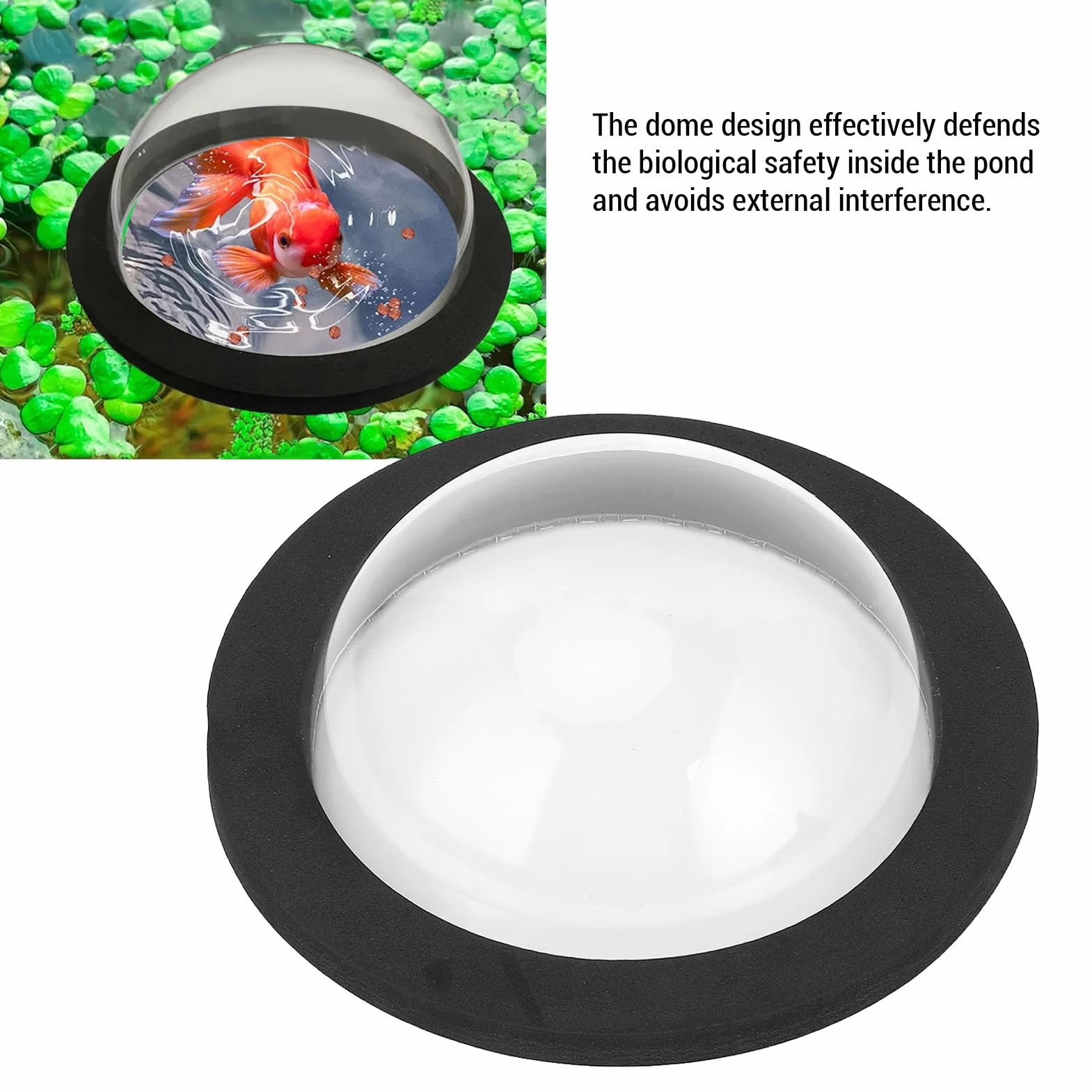 Dôme Flottant pour Poissons d'Étang en Plastique Robuste Transparent, Sécurité par Tous Les Temps