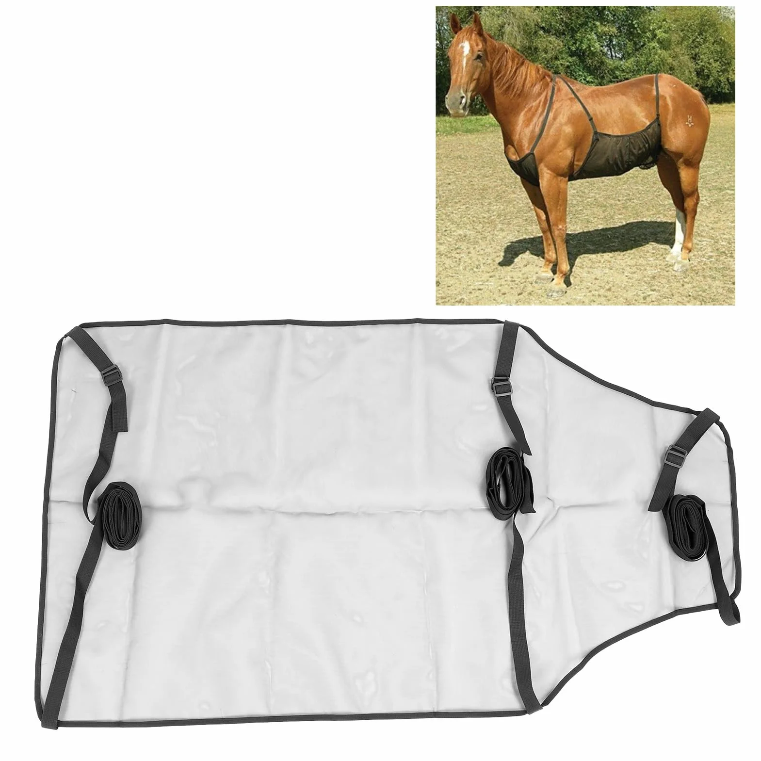 HEEPDD Protège-Ventre de Cheval, Bandage Corporel, Protection Contre Les Marques D'éperons, Protection du Ventre, Confortable, Réglable, Doux, Respirant, Léger, Anti-Rayures pour