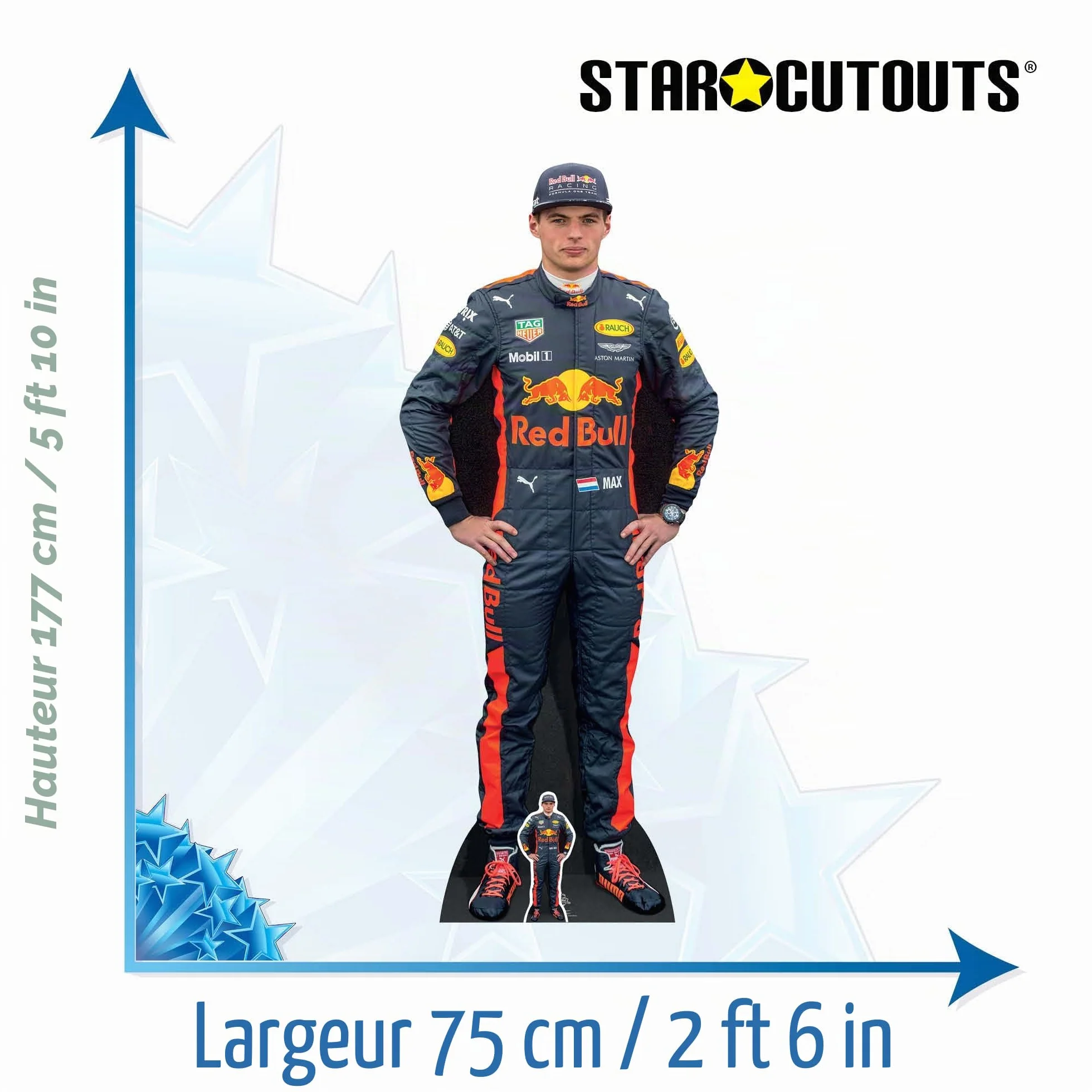 Star Cutouts Ltd CS667 Max Verstappen Carton Multicolore 177 x 74 x 177 cm