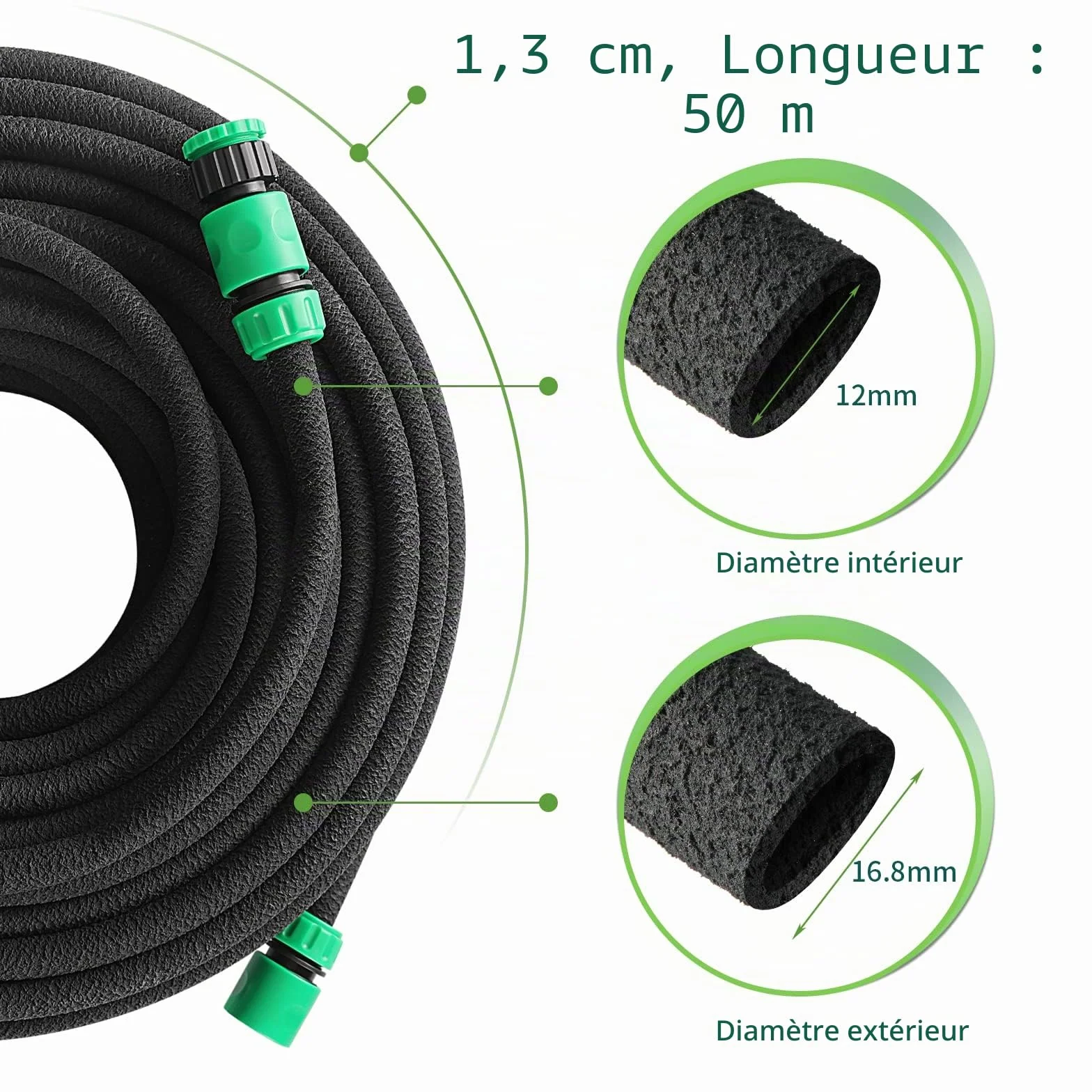 Tuyau Poreux Microporeux pour Irrigation Goutte à Goutte 50m