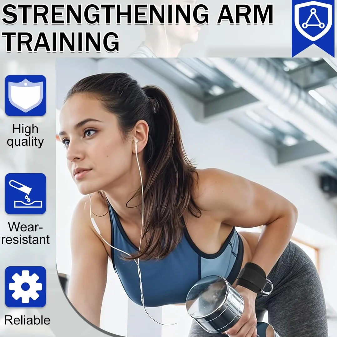 Chevillère à poulie rembourrée noire sangle de câble pour musculation fitness