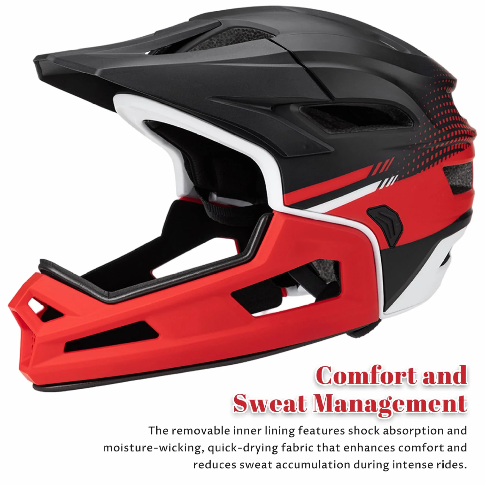 Casque de vélo de Montagne pour Adulte - Casque intégral vélo Montagne avec mentonnière Amovible - Ventilé, réglable et léger pour Homme et Femme