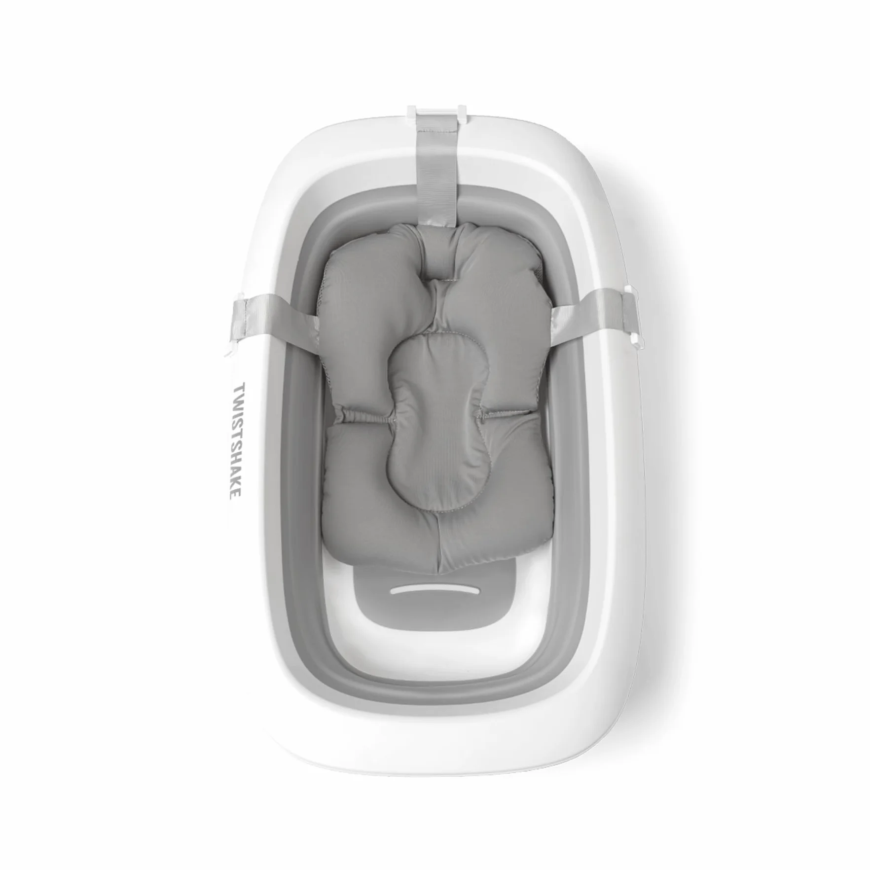 Twistshake Coussin de Bain Antidérapant pour Nouveau-né Gris | Coussin Doux et Pliable 0 Mois+