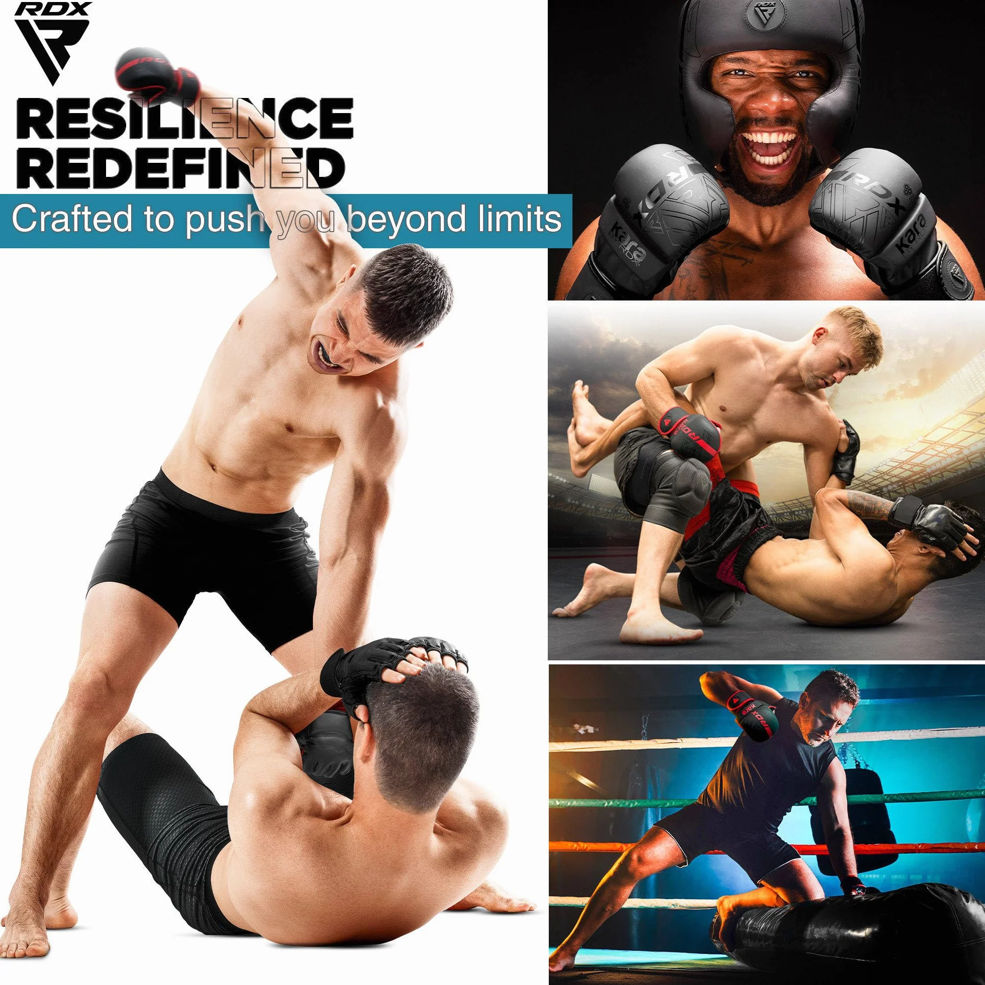 RDX MMA Gants d'entraînement, Maya Hide Cuir, Kara Mitaines Boxe Grappling Sparring, Protection Poignet Main, Arts Martiaux Kickboxing Muay Thaï Combat de Cage Gloves, Hommes Femmes