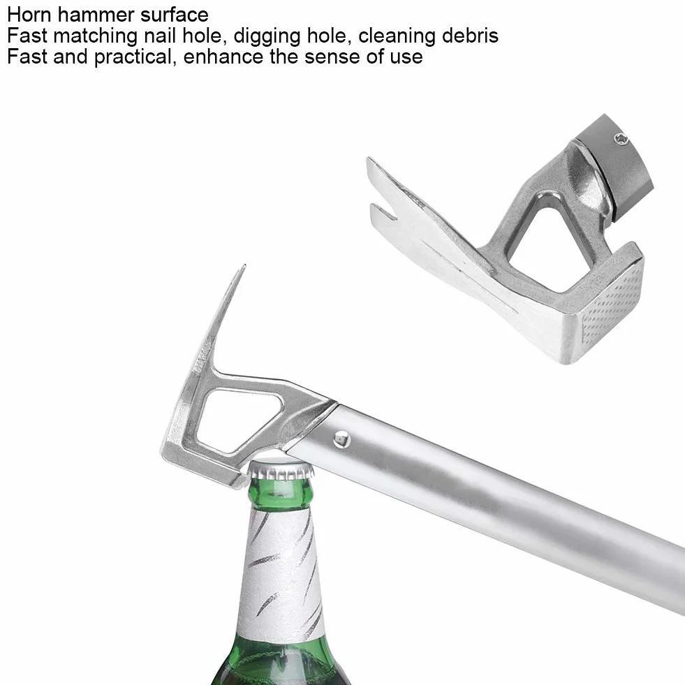 Keenso Piquet de tente et marteau de camping multifonction en acier inoxydable pour extérieur