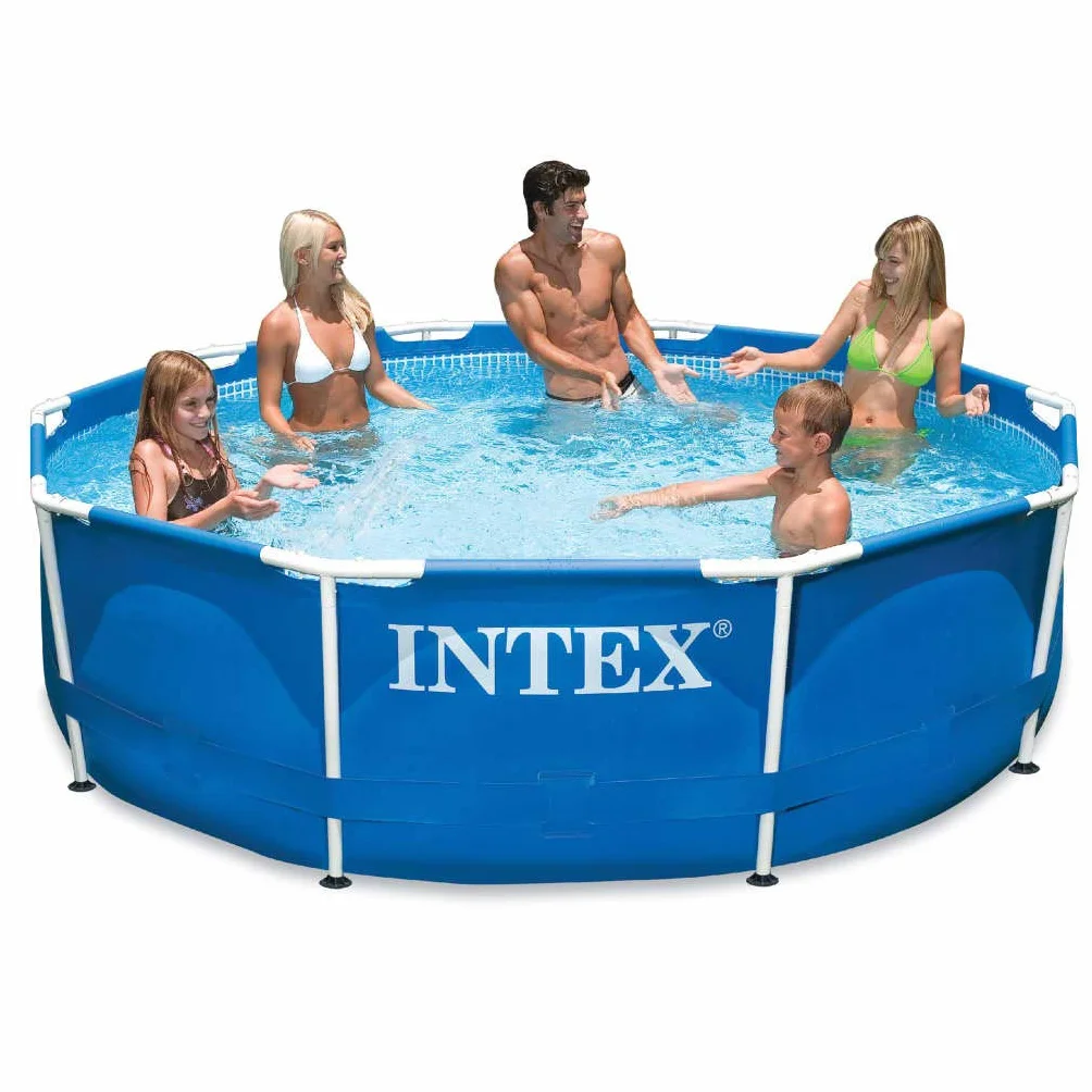 INTEX Piscine à structure métallique 305 x 76 cm bleu avec pompe