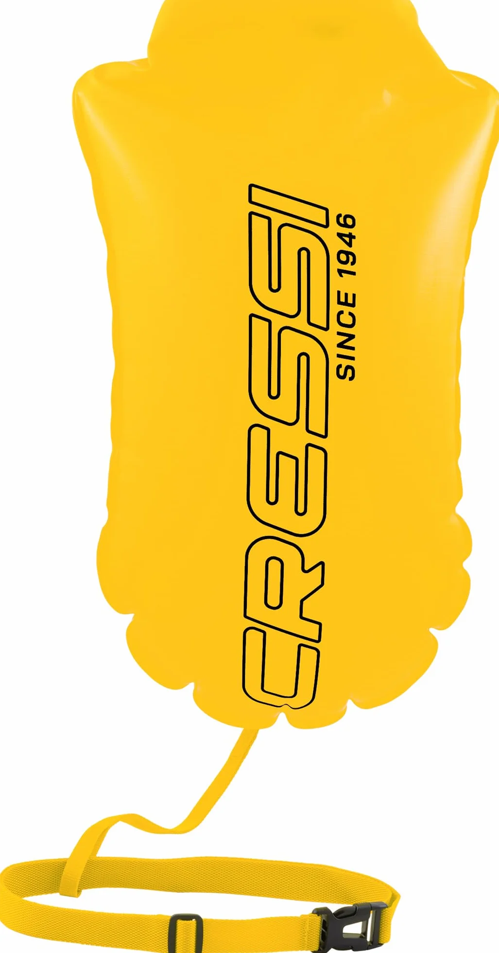 Cressi Depuis 1946 - Glide Swim Buoy - Bouée de Signalisation, Gonflable, Pratique et Compacte Visibilité Maximale des Nageurs, Plongeurs et Triathlètes en Mer ou en Eaux Libres - Jaune - 28L