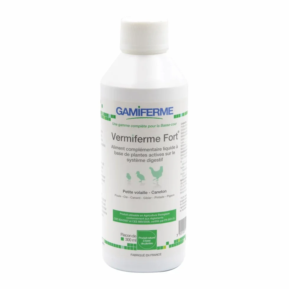 VERMIFERME FORT 300 ml BIO vermifuge pour canard, poule, oies