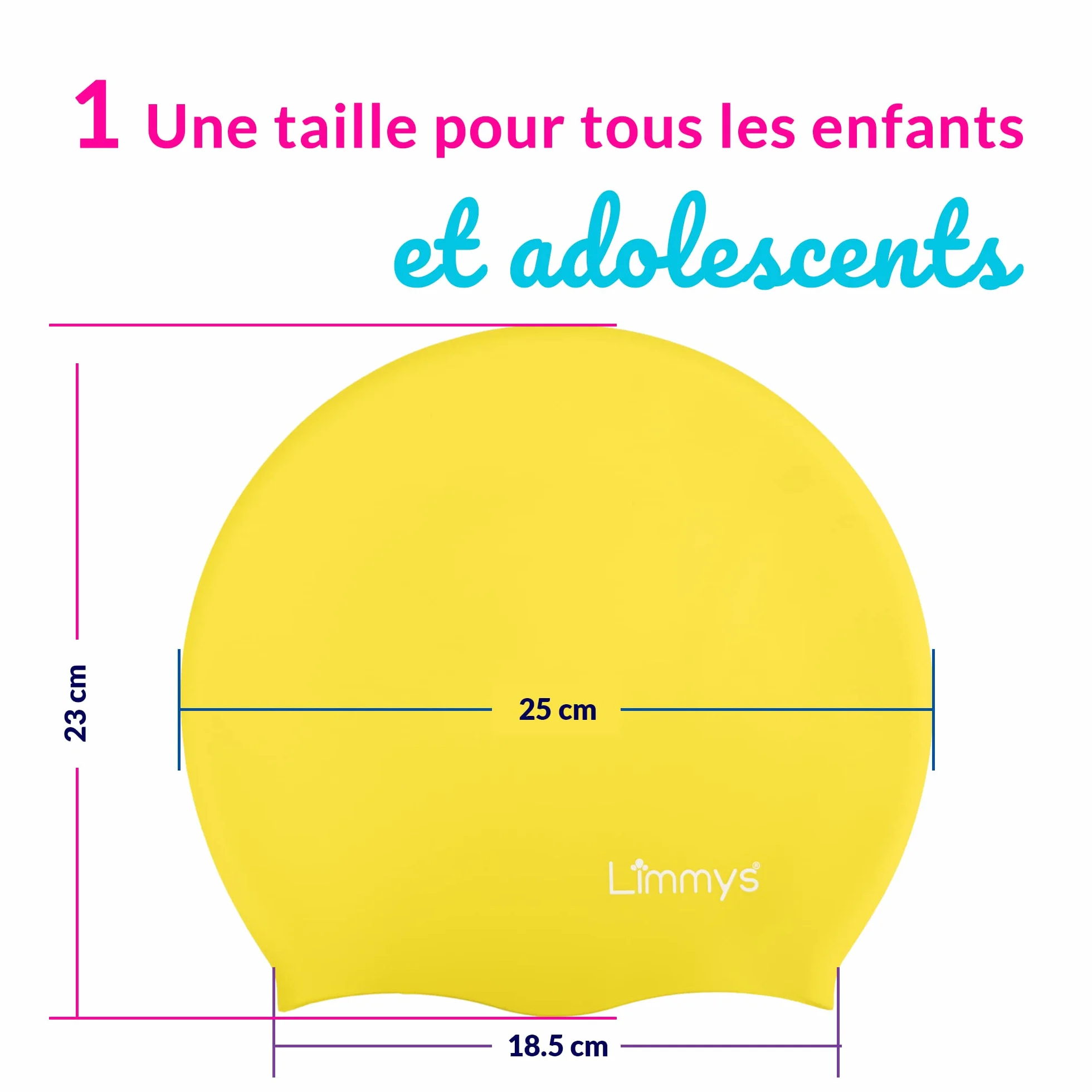 Bonnet de Bain en Silicone pour Enfants Cheveux Longs – Antidérapant, Ajustement Confort, Silicone sans Latex