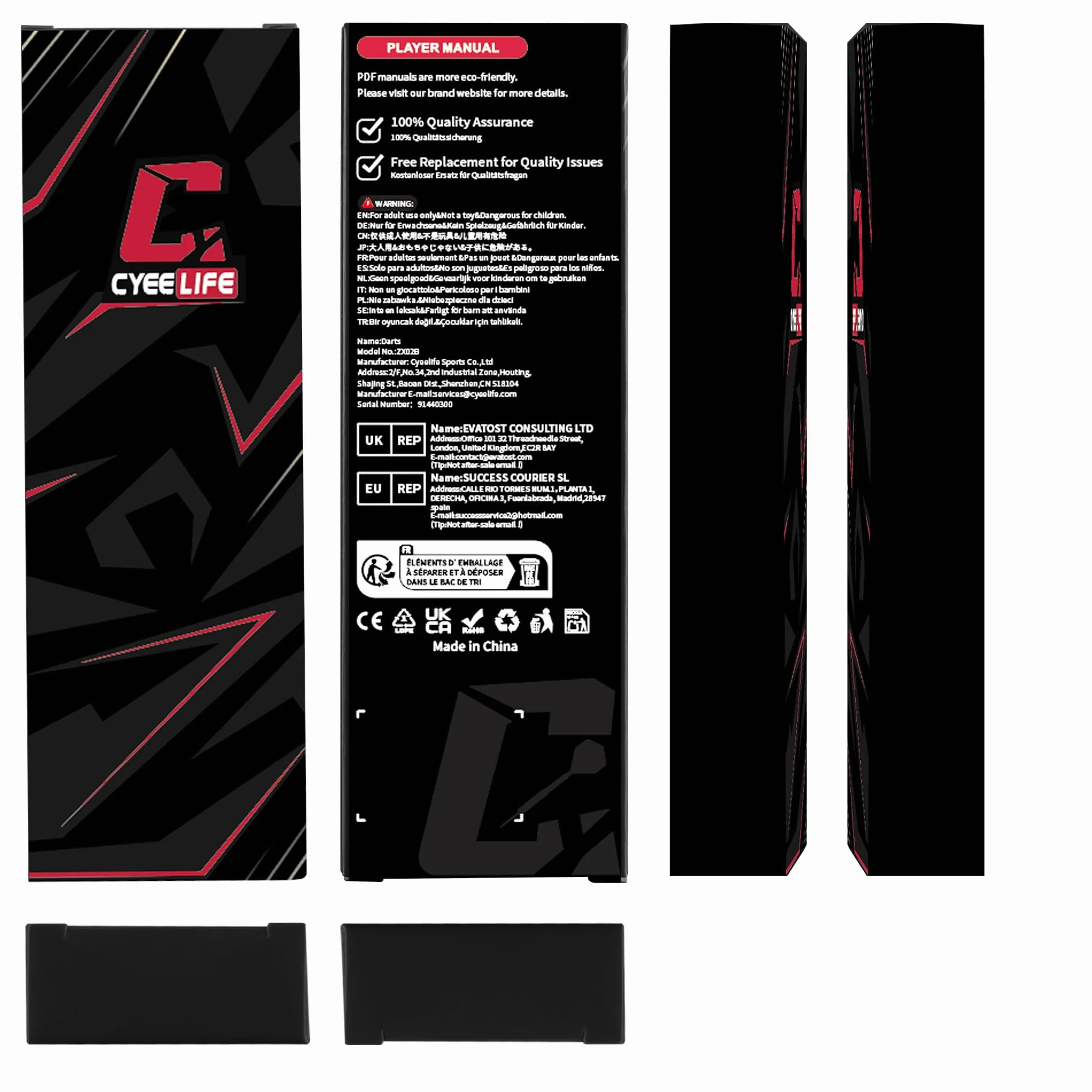 CyeeLife Flechette Pointe Plastique,12 Fléchettes avec 24 Ailettes et 50 Pointes Flechette Plastique,Set de Flechettes à Pointe Souple pour Cibles Électroniques