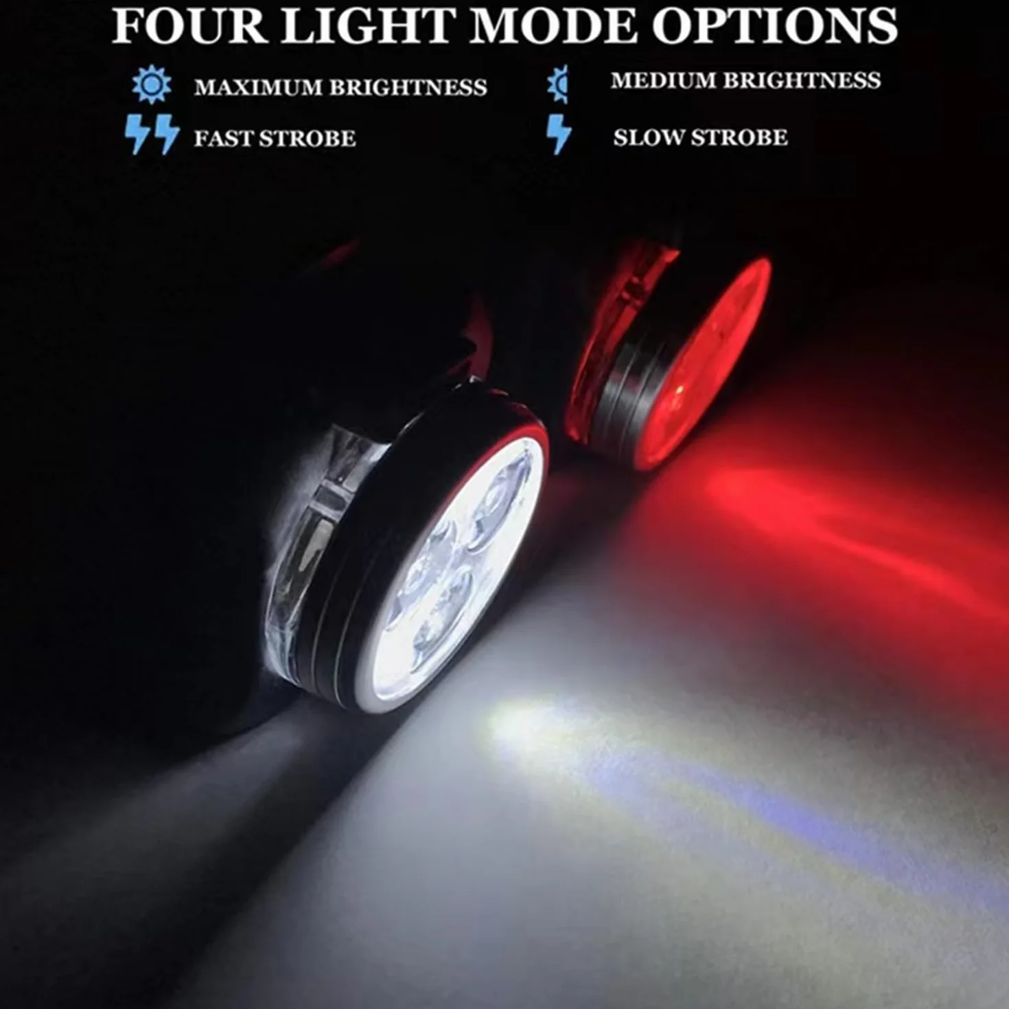 Bestyks Ensemble eclairage Velo, 2 Jeux d'éclairage de vélo avec 4 Modes d'éclairage, USB Rechargeable lumière Velo Avant et arrière,Accessoires Velo avec Installation étanche et Facile.
