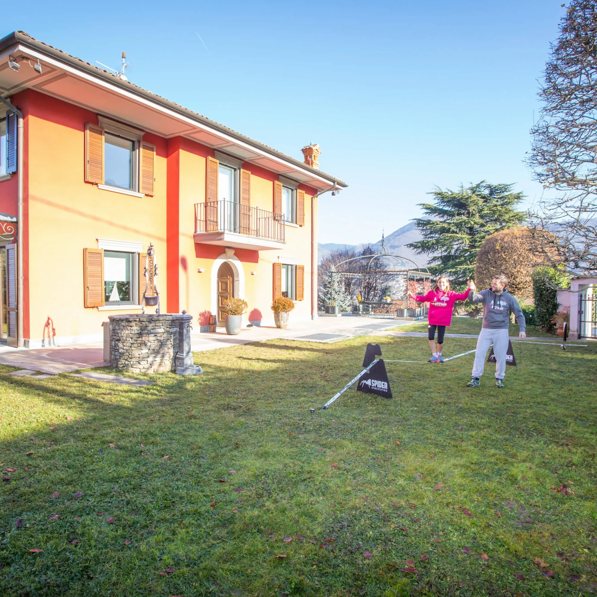 Support 3 Hauteurs Slackline 30 ou 50 ou 70 cm - Support en Bois - Accessoires Slackline en Bois, Ancrage Mural ou au Sol, Intérieur ou Extérieur - Fabriqué en Italie