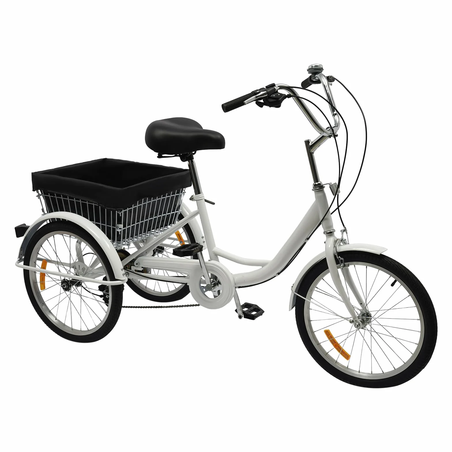 Tricycle Adulte 20 Pouces, vélo Femme, vélo avec Panier, Velo Adulte, adapté à la Ville, à la Plage et aux Pistes cyclables