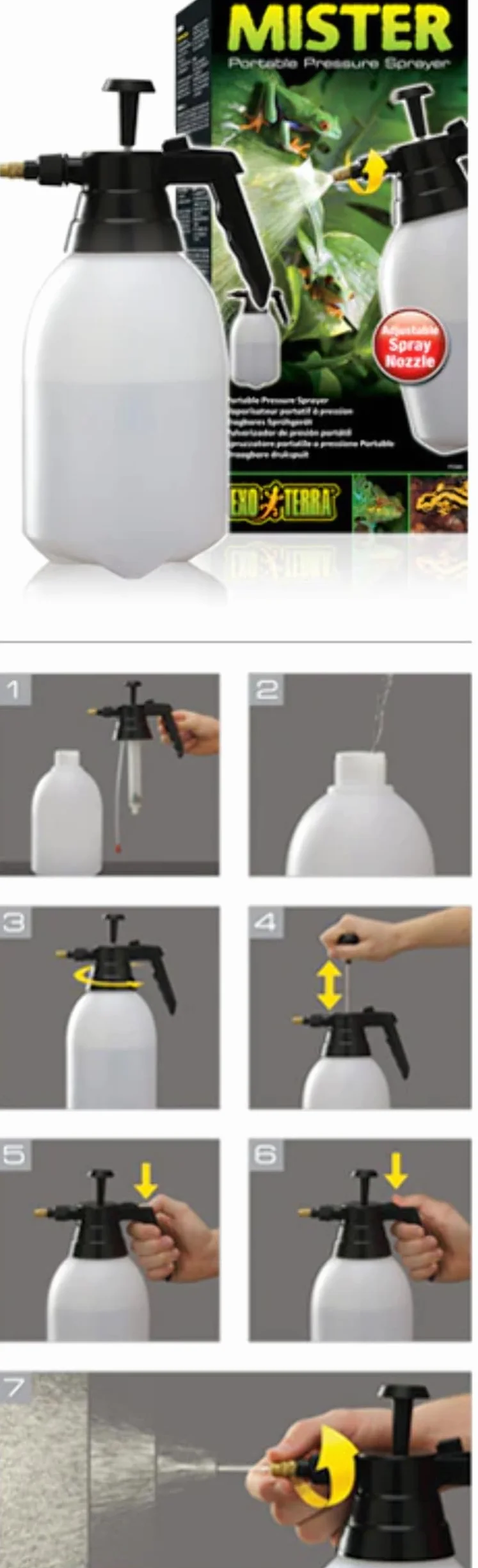 Exoterra Vaporisateur Portatif à Pression pour Reptile Amphibien 2 L
