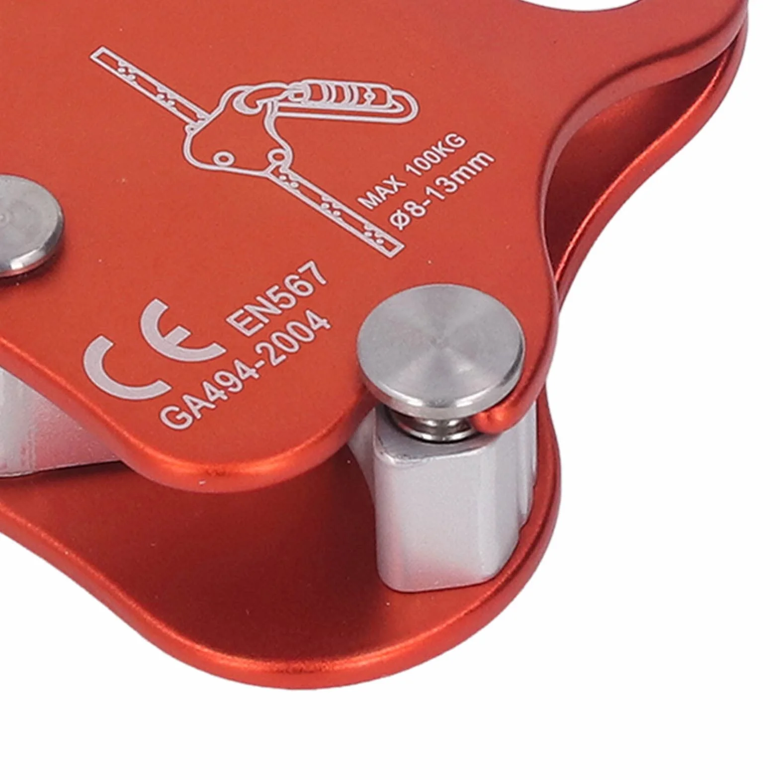 Keenso Bloqueur de Corde d'escalade en Alliage D'aluminium Autobloquant 8‑13 Mm Bloqueur de Corde d'escalade pour L'alpinisme d'escalade en Plein Air (Orange)