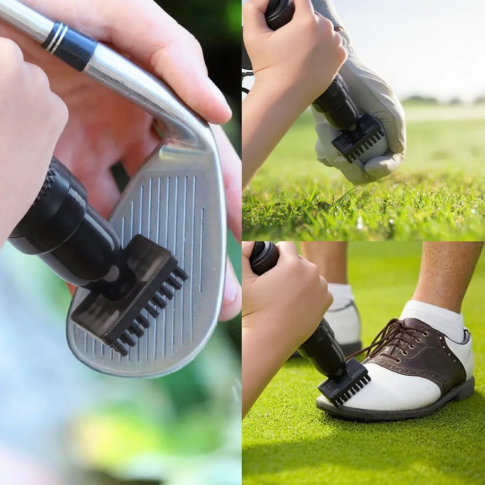 flintronic Kit de Nettoyage pour Club de Golf avec Brosse et Serviette Microfibre