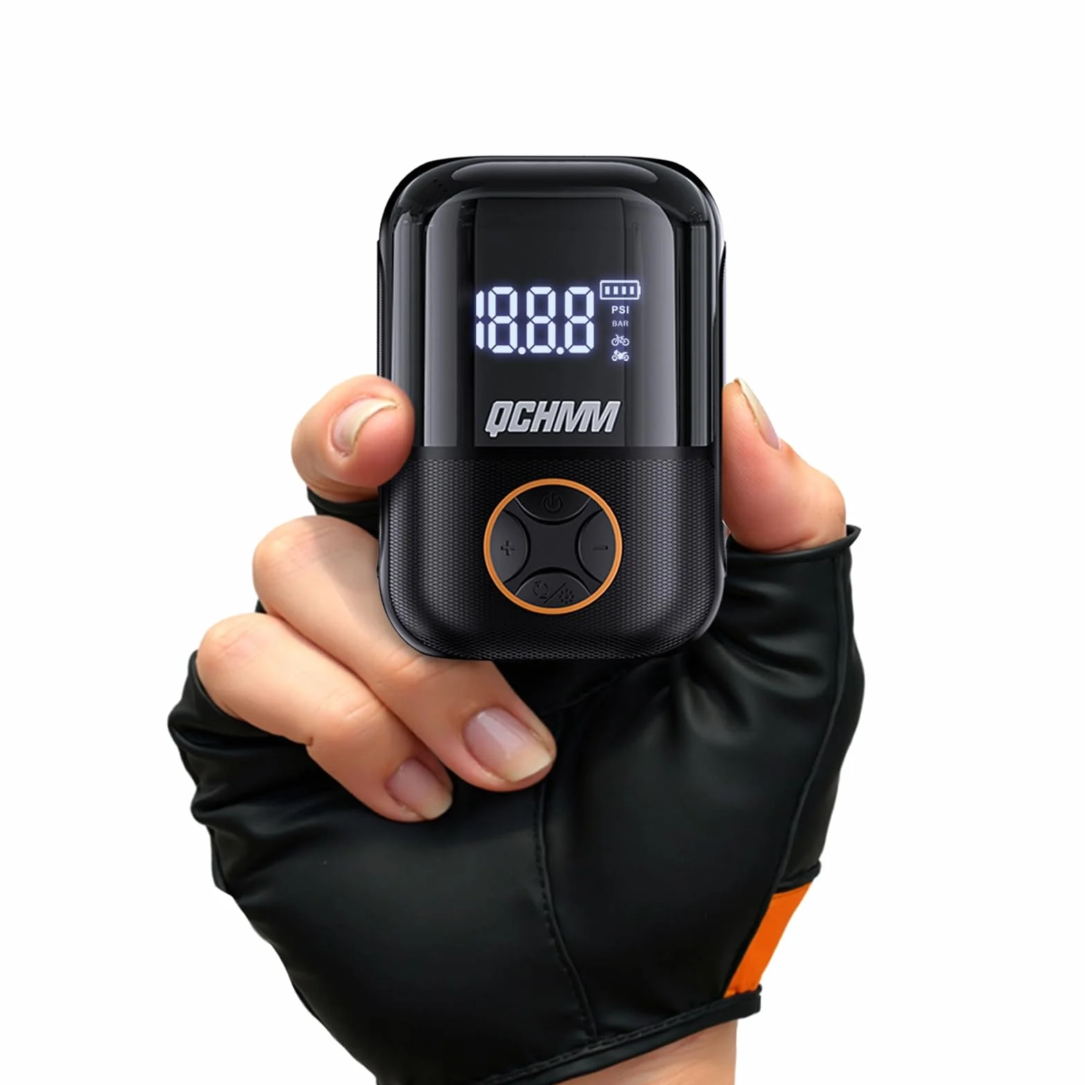 Mini Pompe vélo électrique avec Manometre, Pompe à vélo Portable de 120PSI avec Valve Presta et Schrader, de Route, VTT, vélos de Ville et vélos électriques