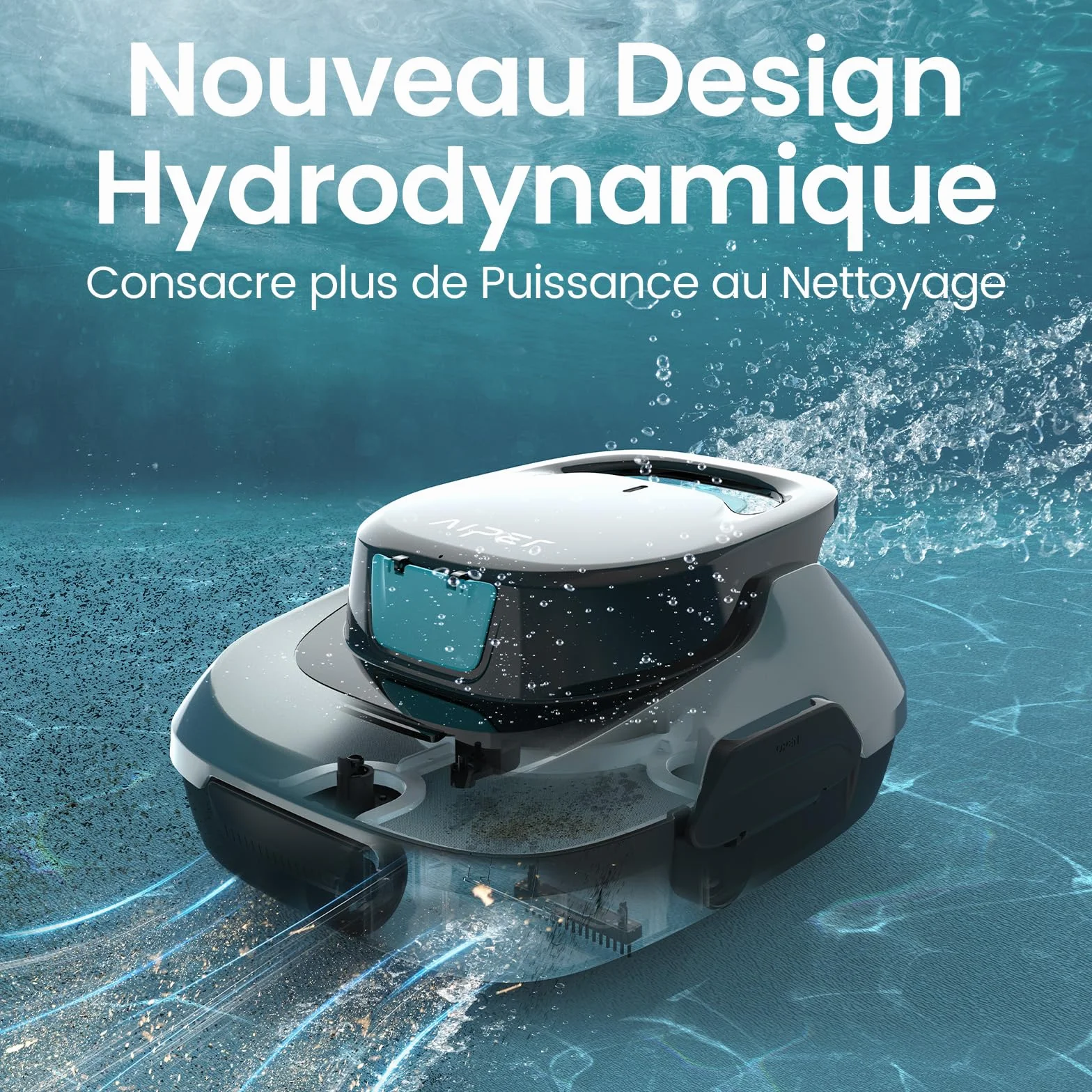 AIPER Scuba SE Robot Piscine Aspirateur sans Fil 90 Min Nettoyage Automatique Compact Léger Piscines Hors Sol 80㎡