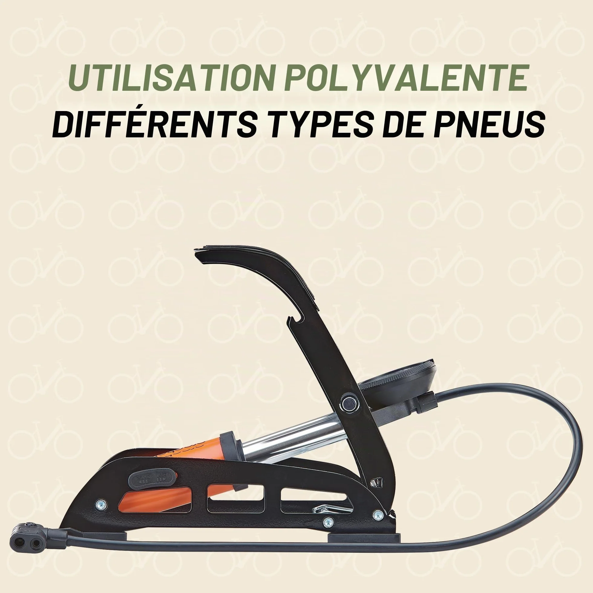 Prophete Pompe à air, Pompe à vélo, Pompe sur Pied et à Pied pour Tous Les Types de valves