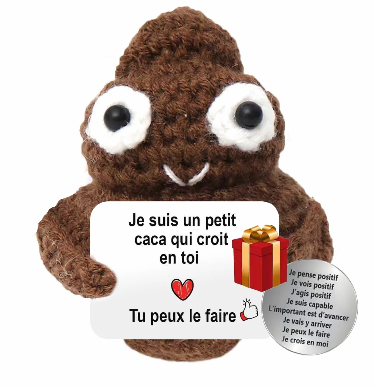 Patate Tricotée avec Message Positif - Cadeau Original Anniversaire Femme Homme